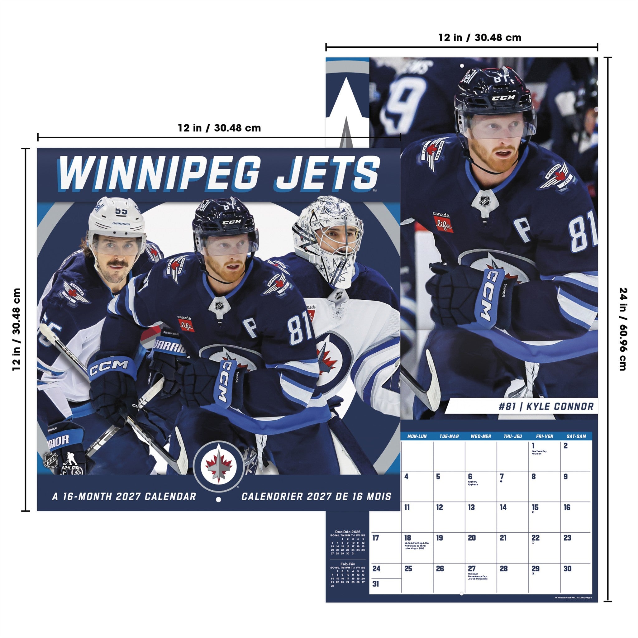 NHL Winnipeg Jets 2027 Wall Calendar