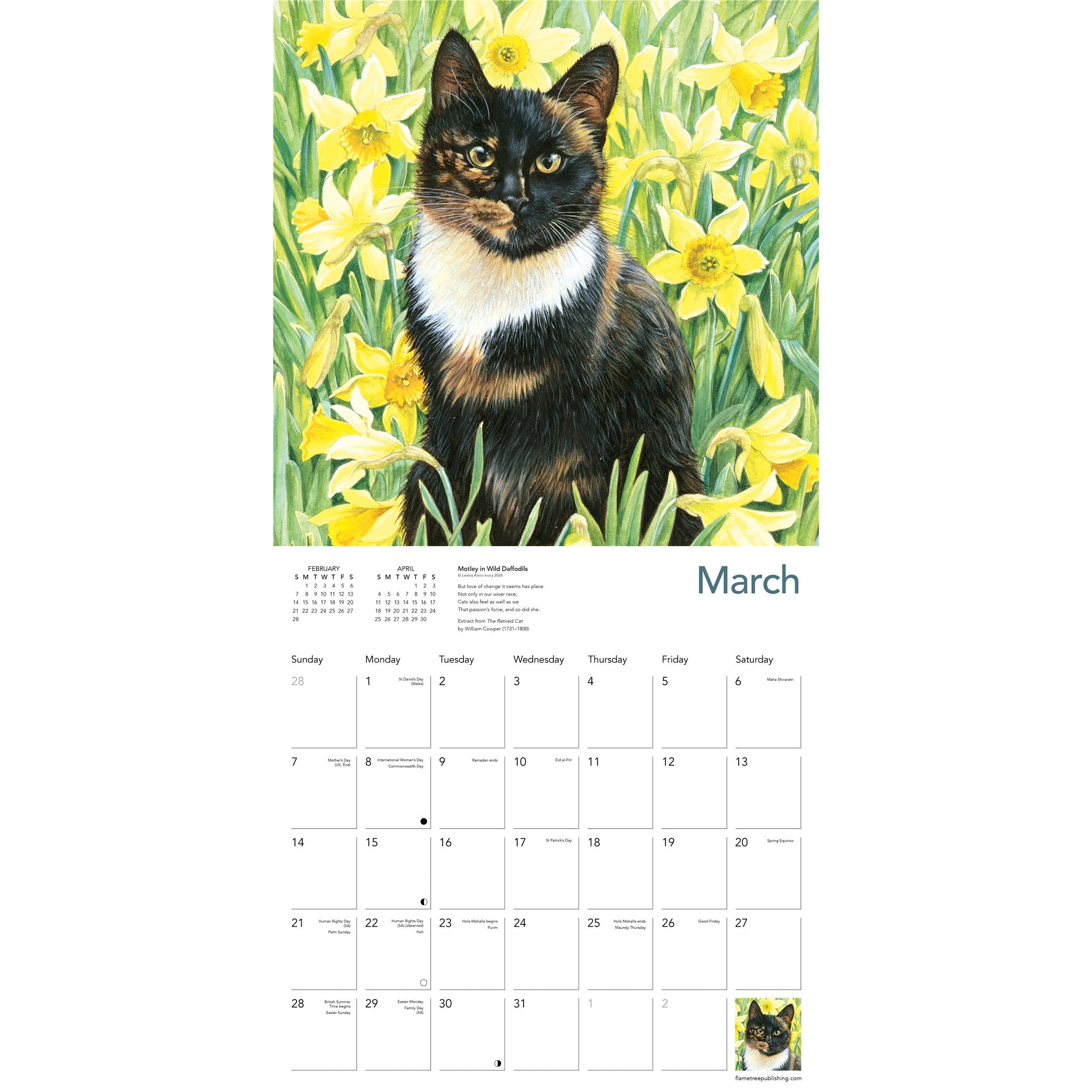 Ivory Cats 2027 Wall Calendar