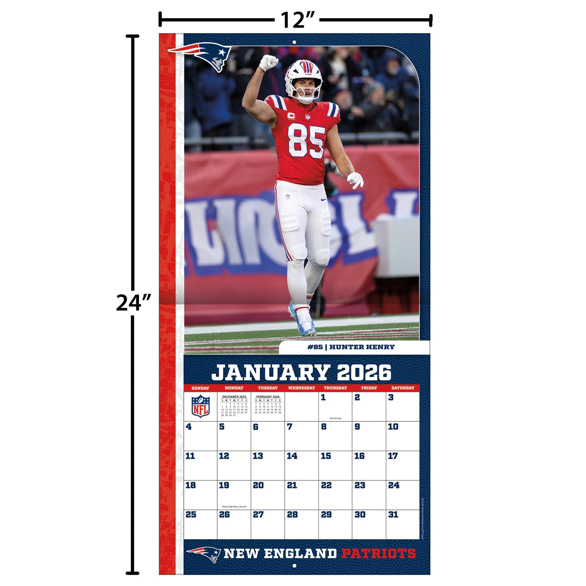 Calendrier mural 2026 des New England Patriots (NFL)