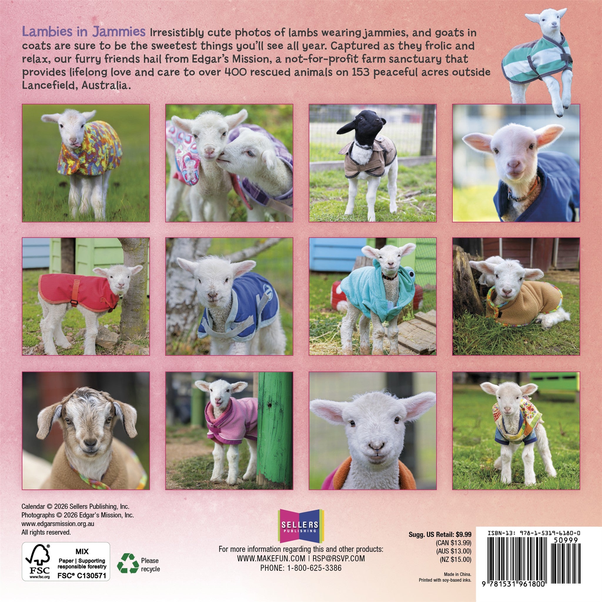 Lambies in Jammies & Goats in Coats 2027 Mini Calendar