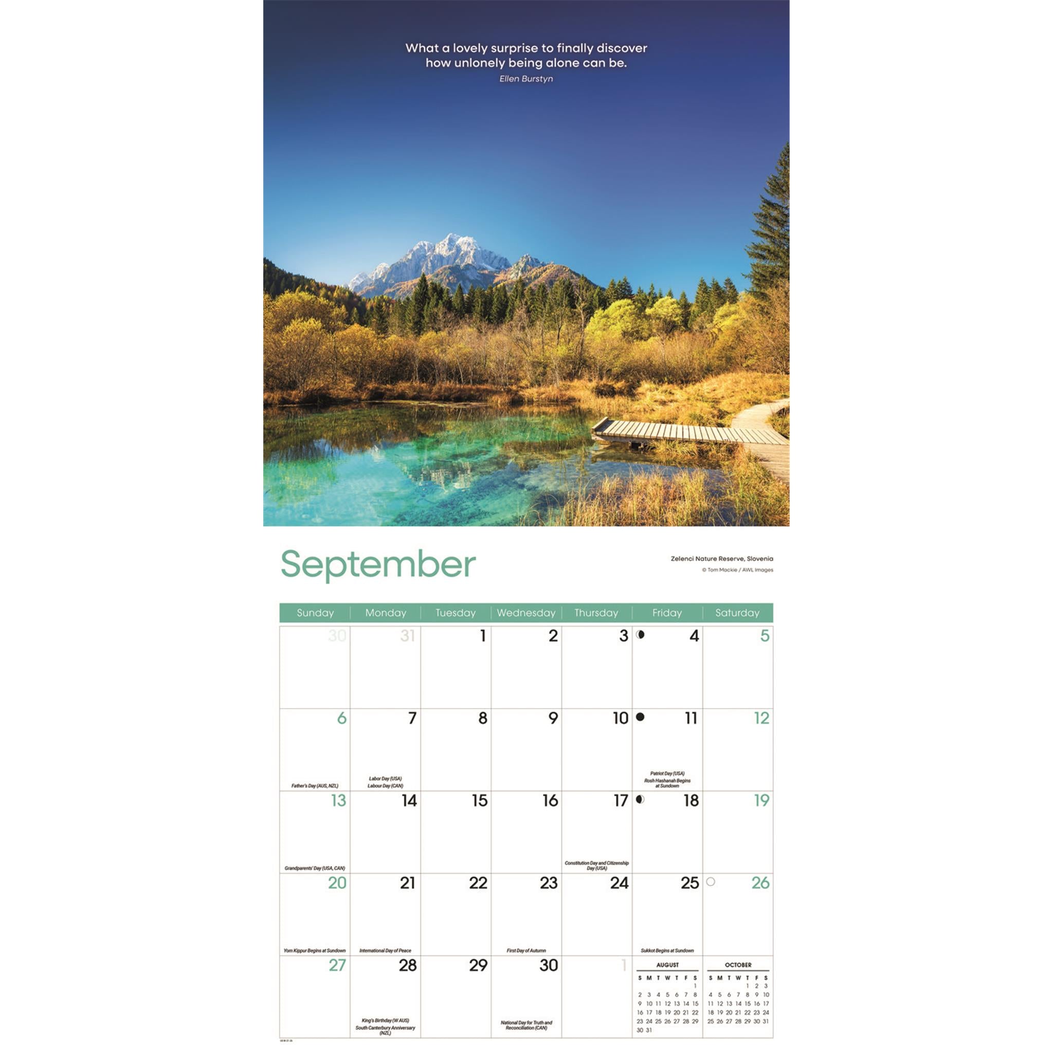 Calendrier mural Solitude 2026