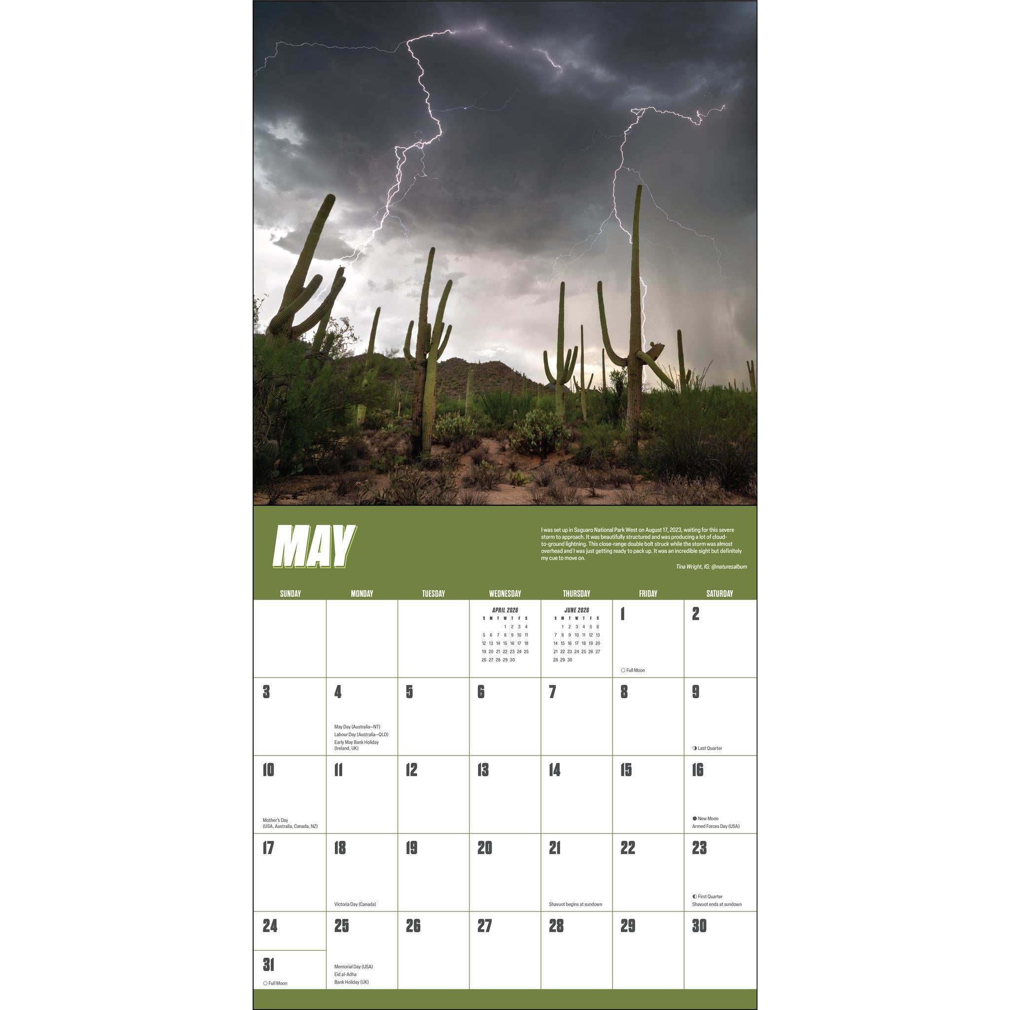 Calendrier mural Storm Chasers 2026 - Disponible uniquement en ligne