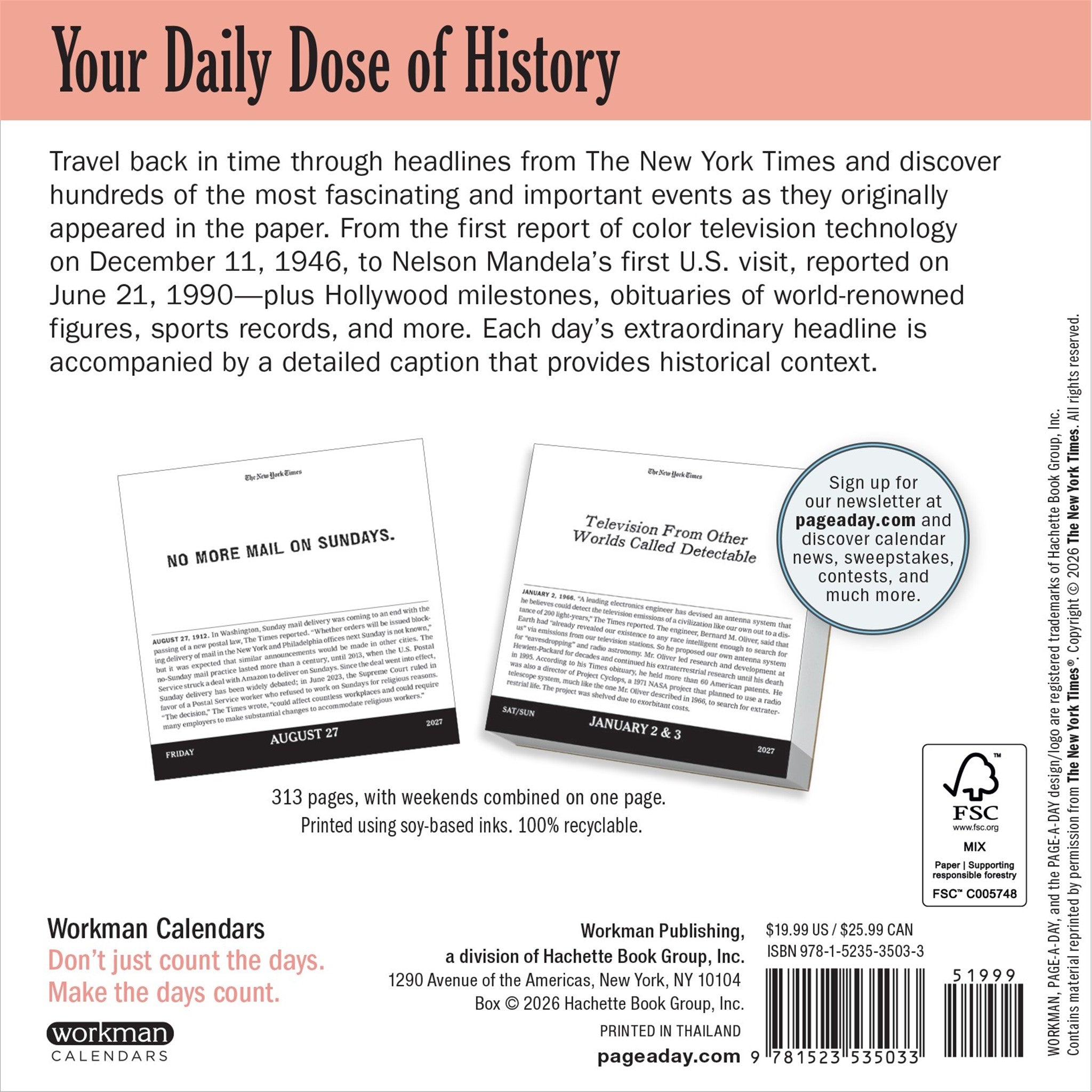 The New York Times Headlines in History 2027 Box Calendar - Online Only