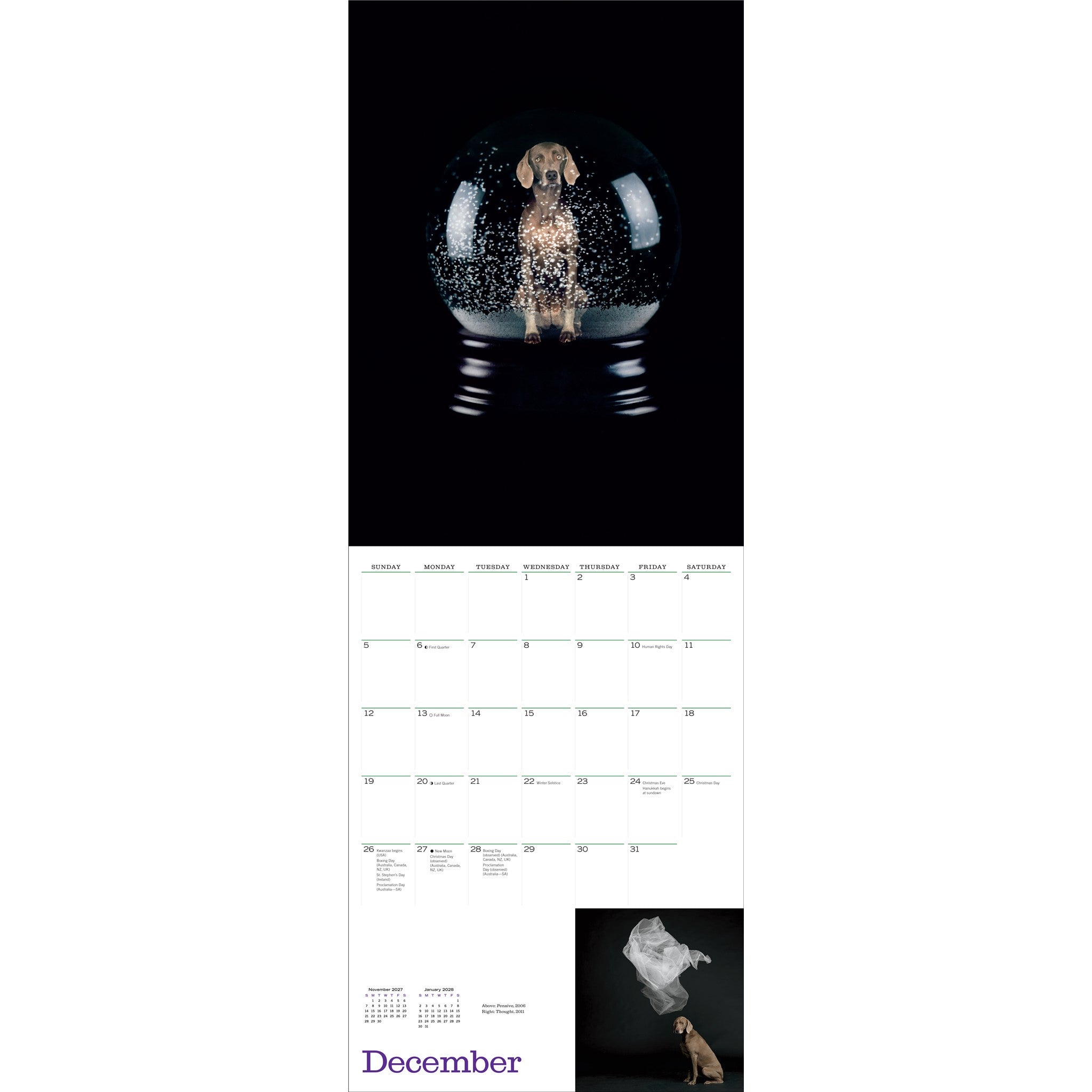 William Wegman Favorite Models 2027 Wall Calendar