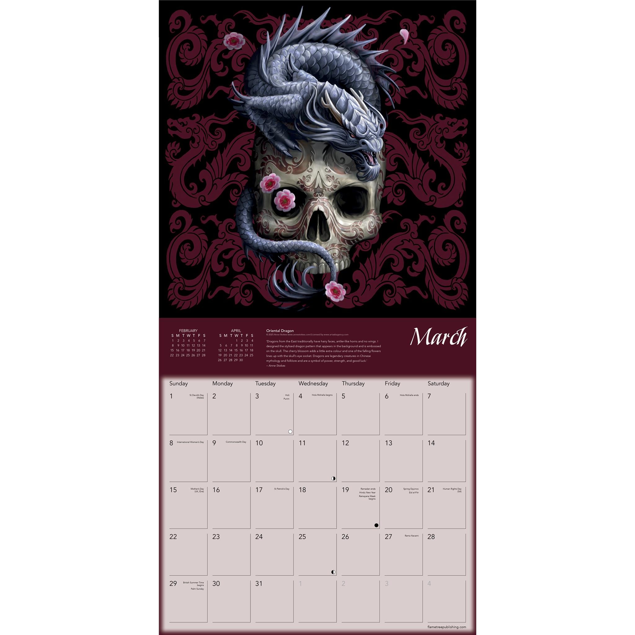 Calendrier mural Dragons d'Anne Stokes 2026 - Disponible uniquement en ligne