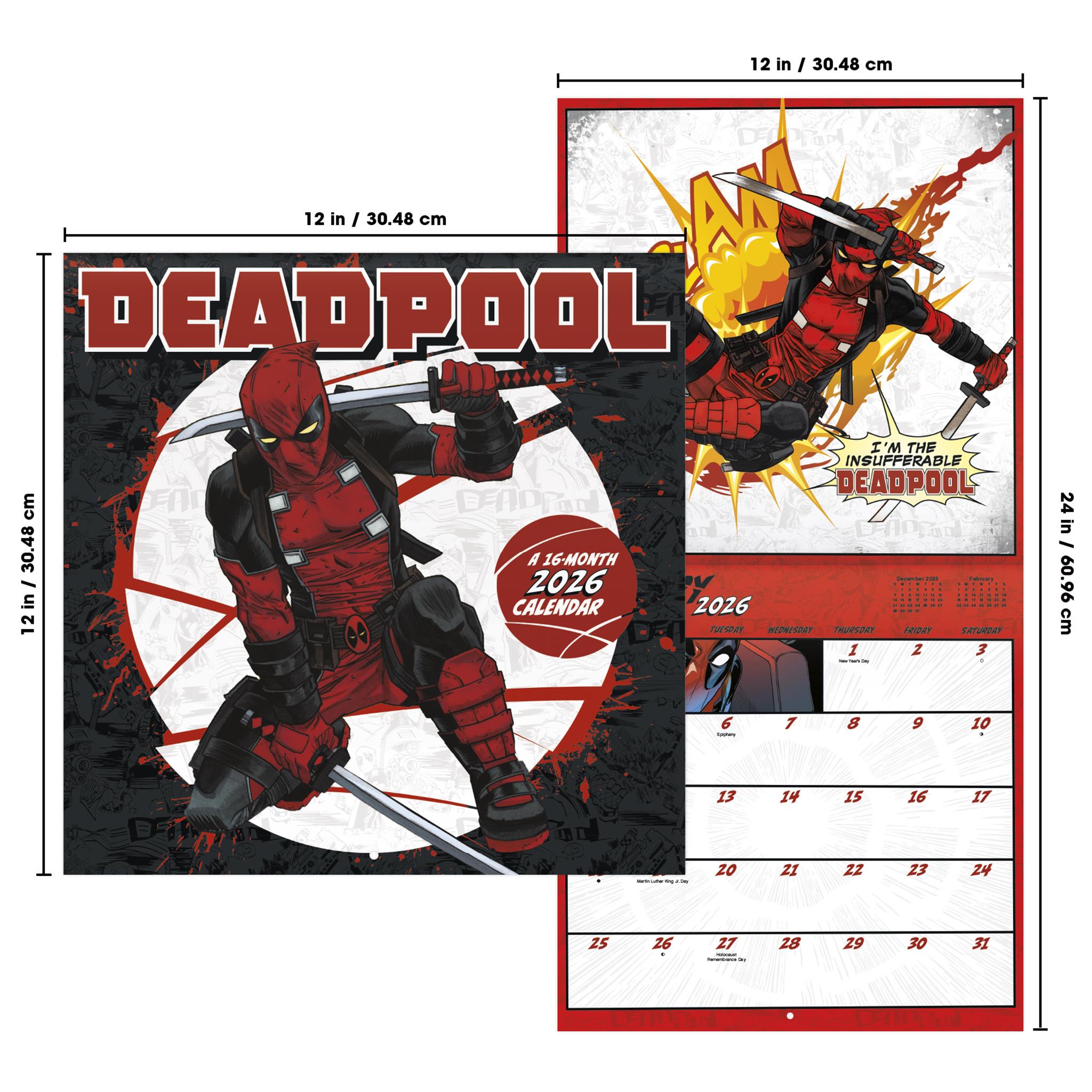 Calendrier mural Deadpool 2026