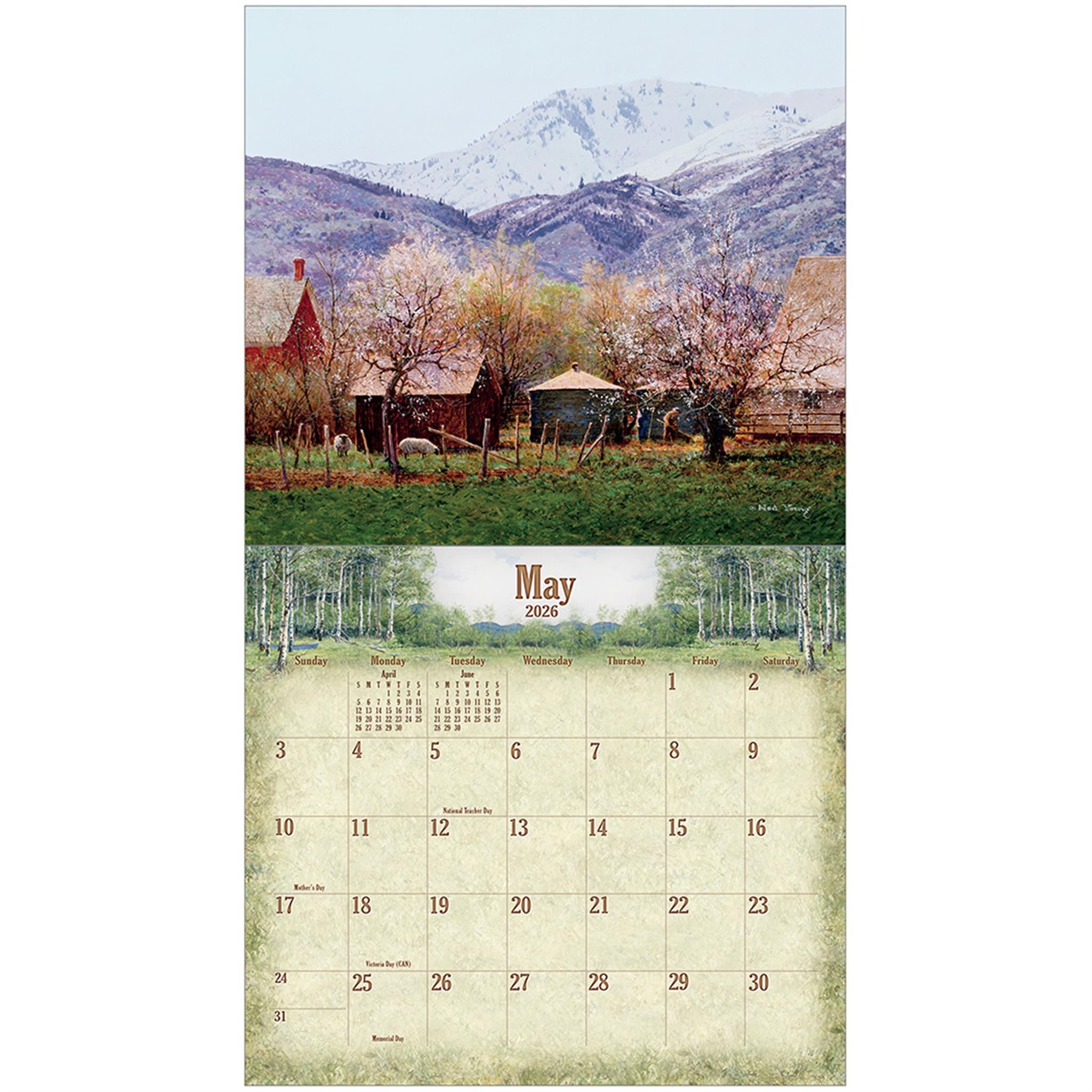 Calendrier mural de luxe Woodland 2026