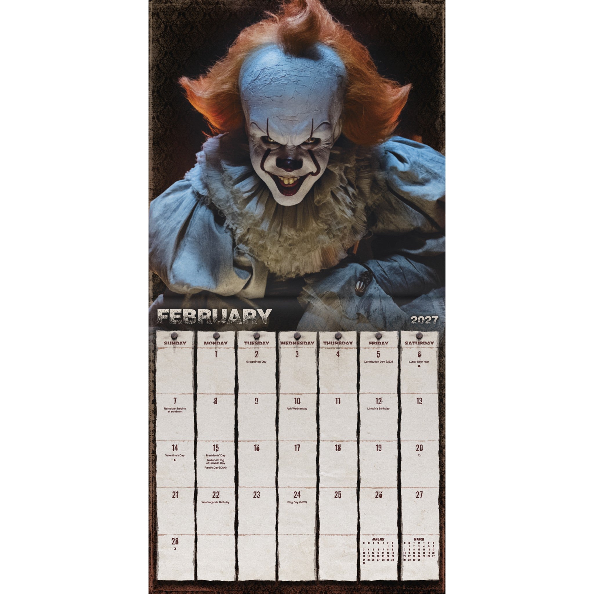 Mini calendrier Collection Horreur 2027
