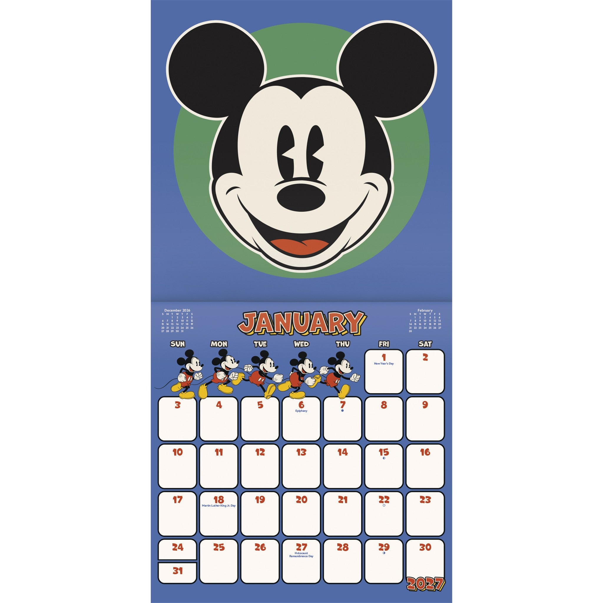 Mickey Mouse: Vintage 2027 Wall Calendar
