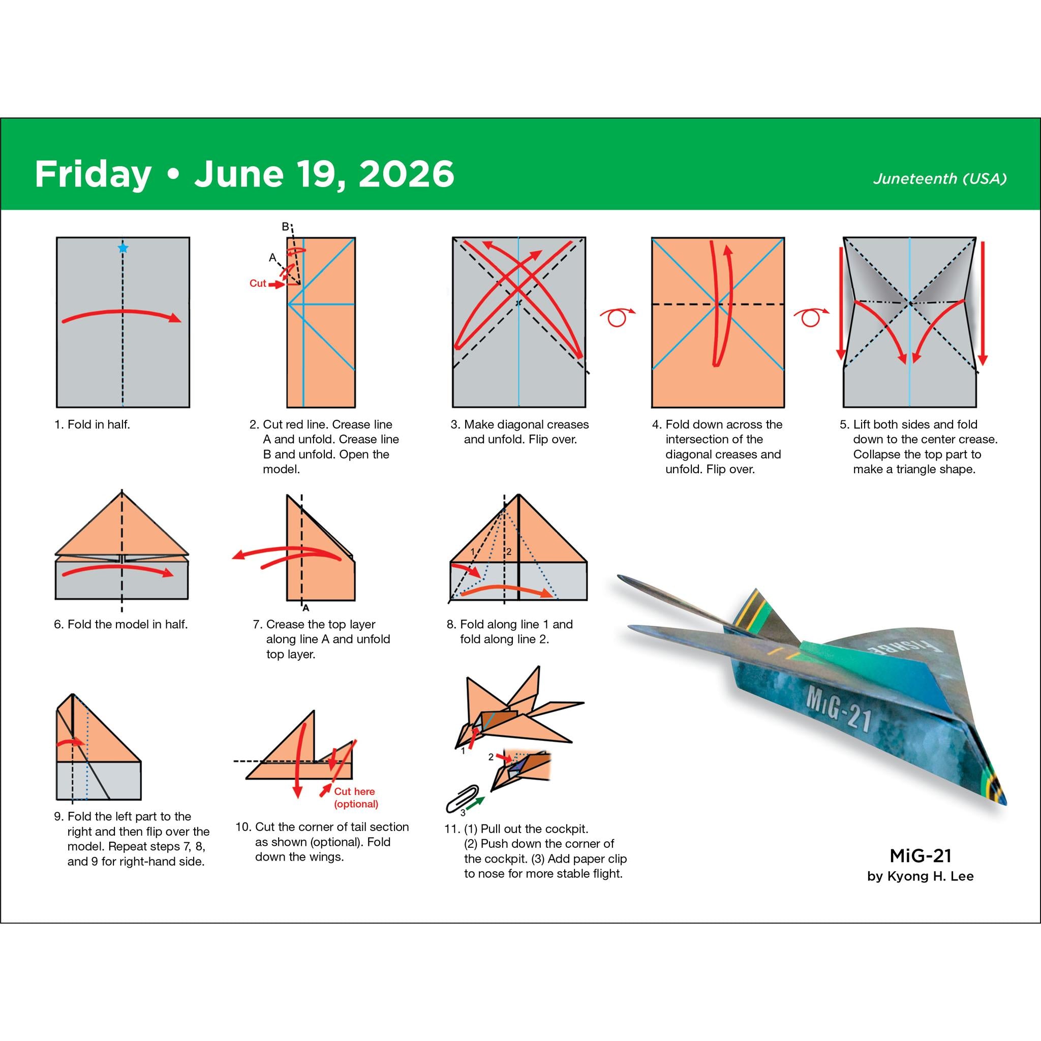 Paper Airplane Fold-A-Day 2026 Box Calendar