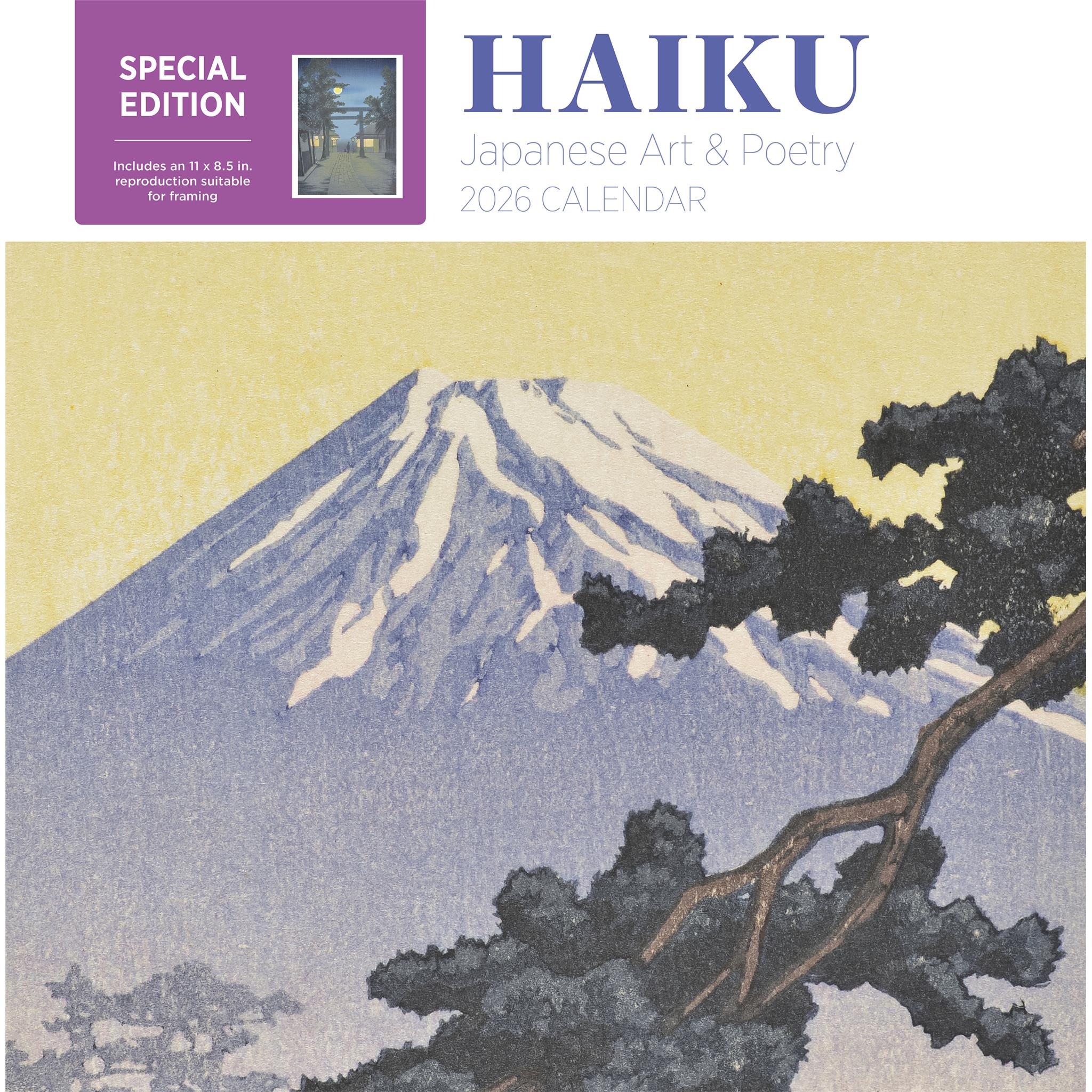 Calendrier mural édition spéciale 2026 sur l'art et la poésie japonais avec impression