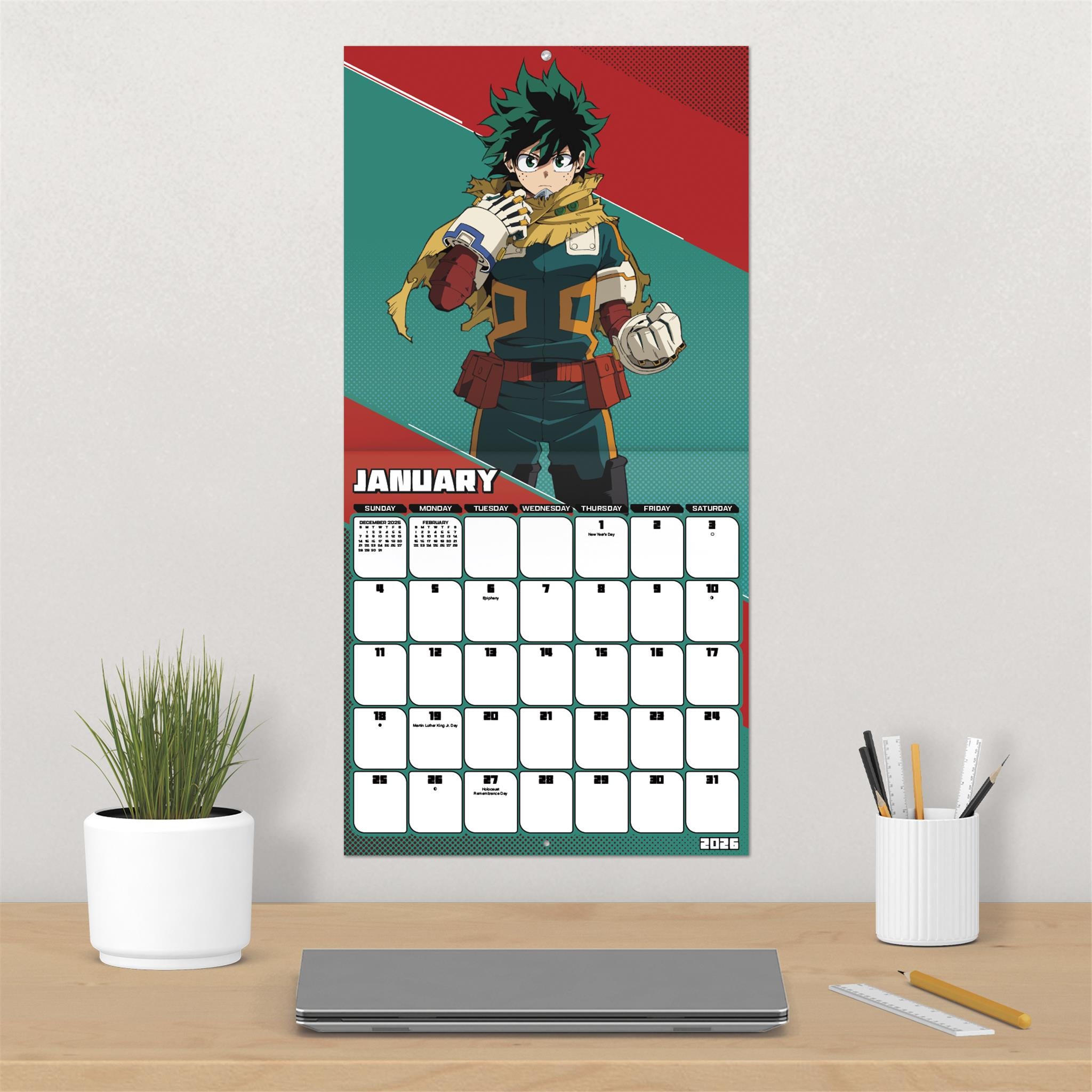 Calendrier mural My Hero Academia 2026 - Disponible uniquement en ligne