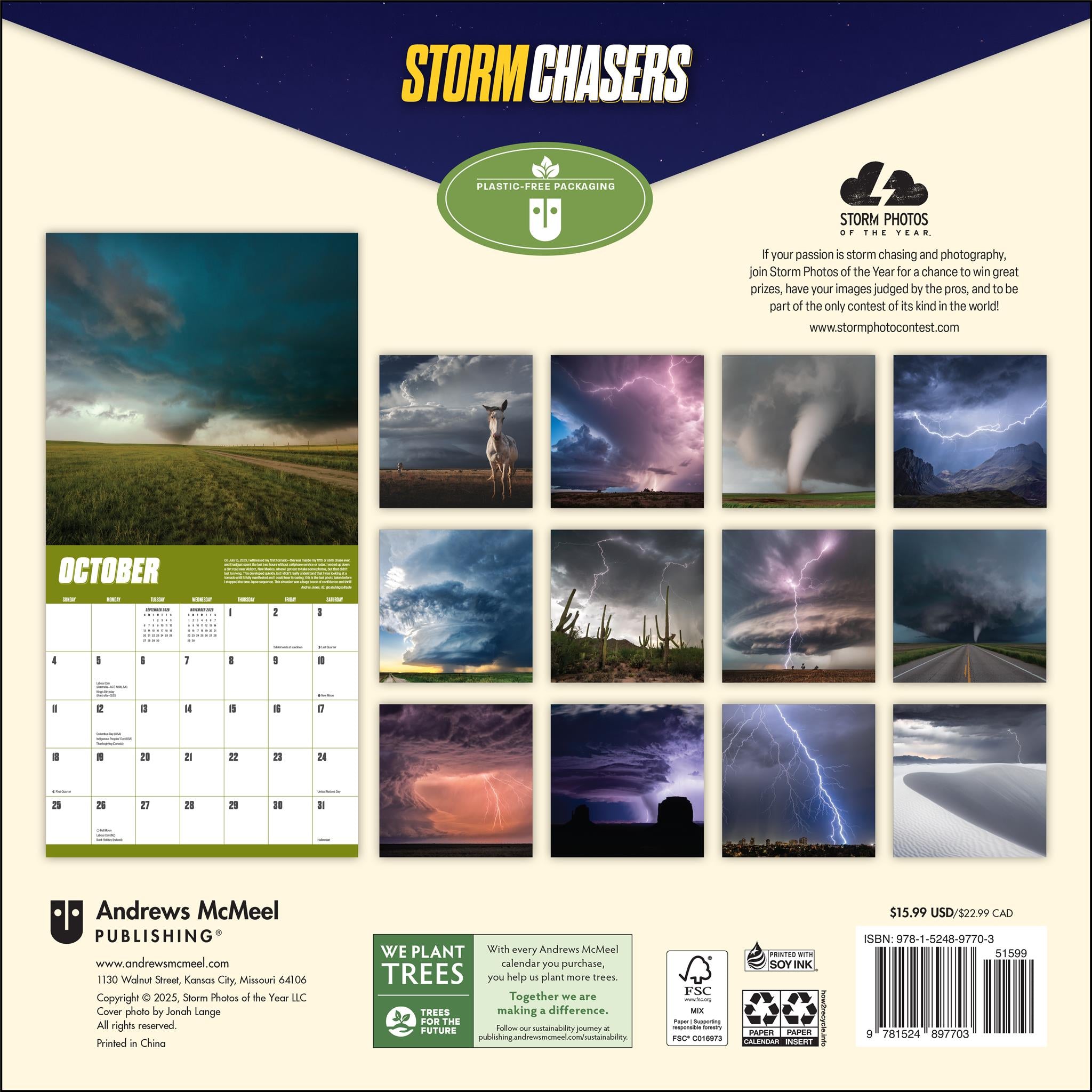 Calendrier mural Storm Chasers 2026 - Disponible uniquement en ligne