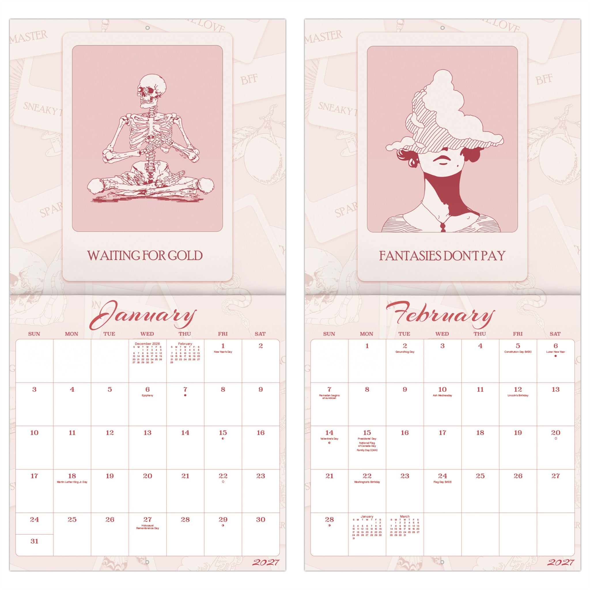 Calendrier mural Tarot 2027 - Exclusivité en ligne