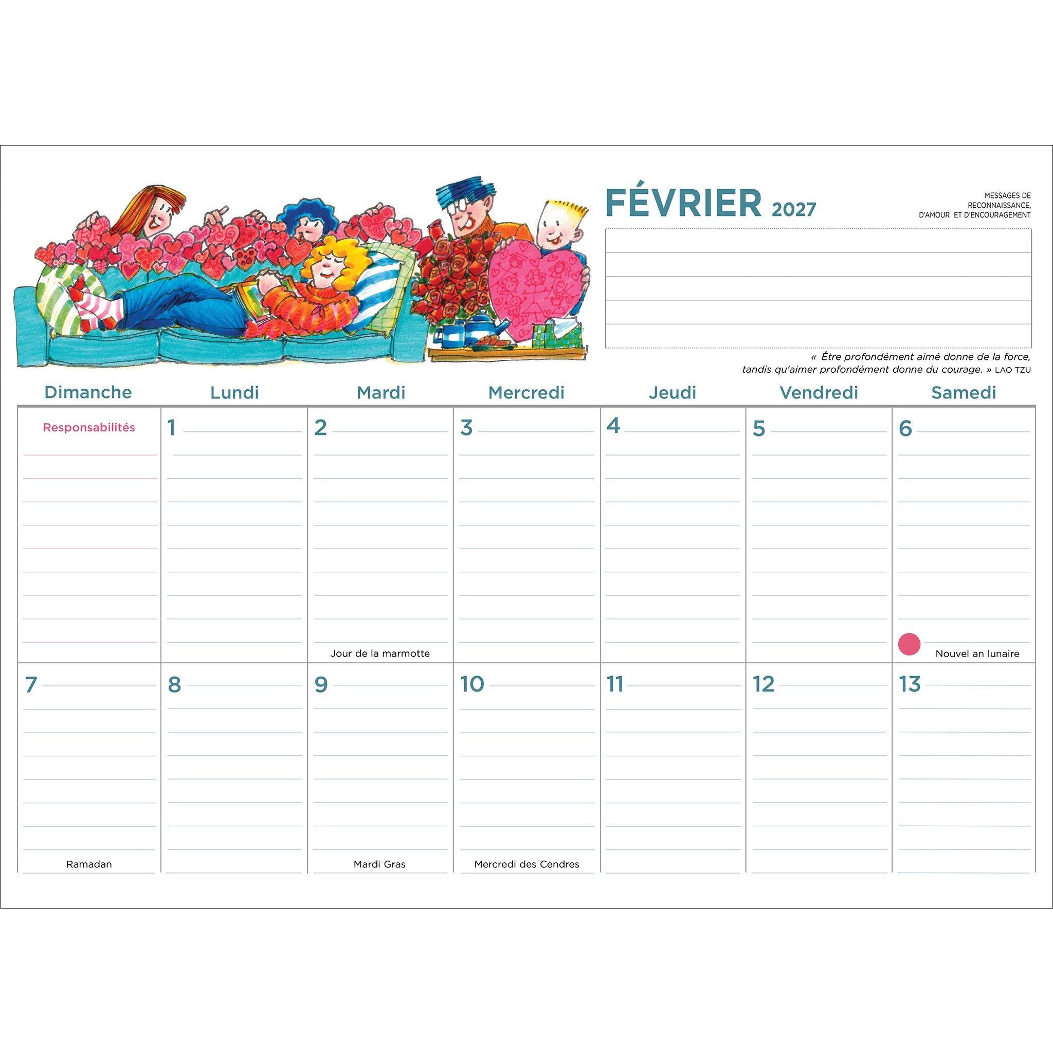 Agenda Familial 2027 Calendrier Mural (French)