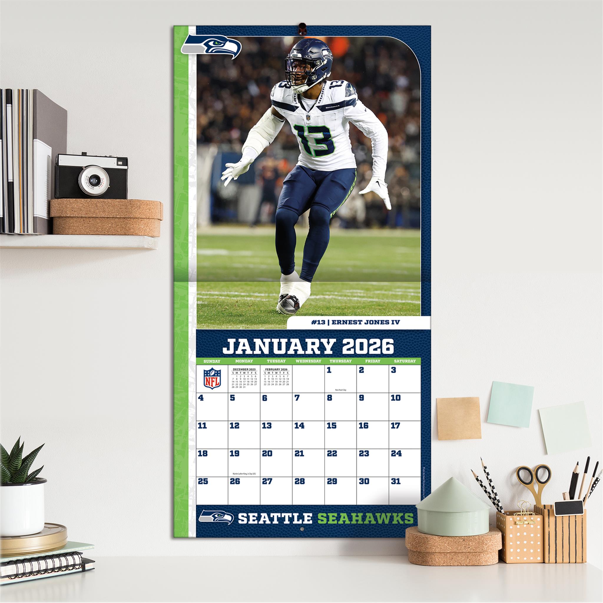 Calendrier mural NFL Seattle Seahawks 2026