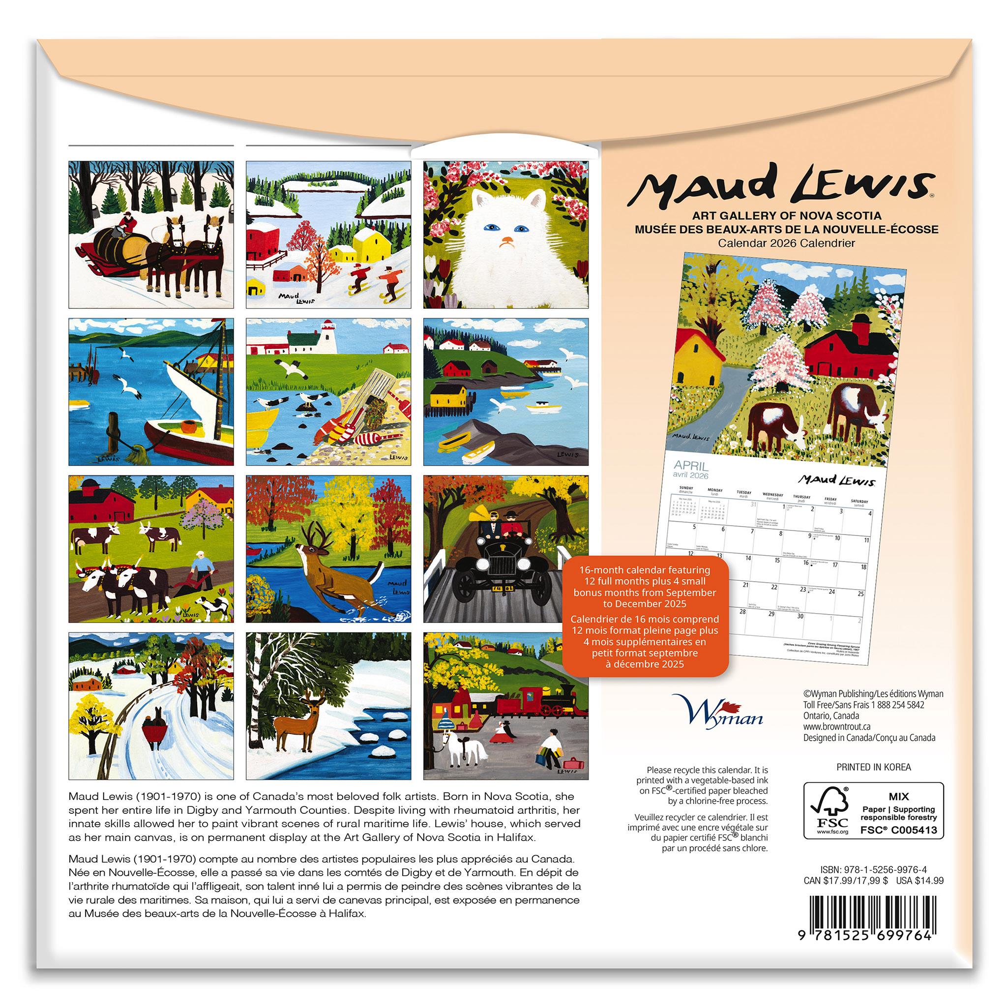 Calendrier miniature Maud Lewis Medium 2026