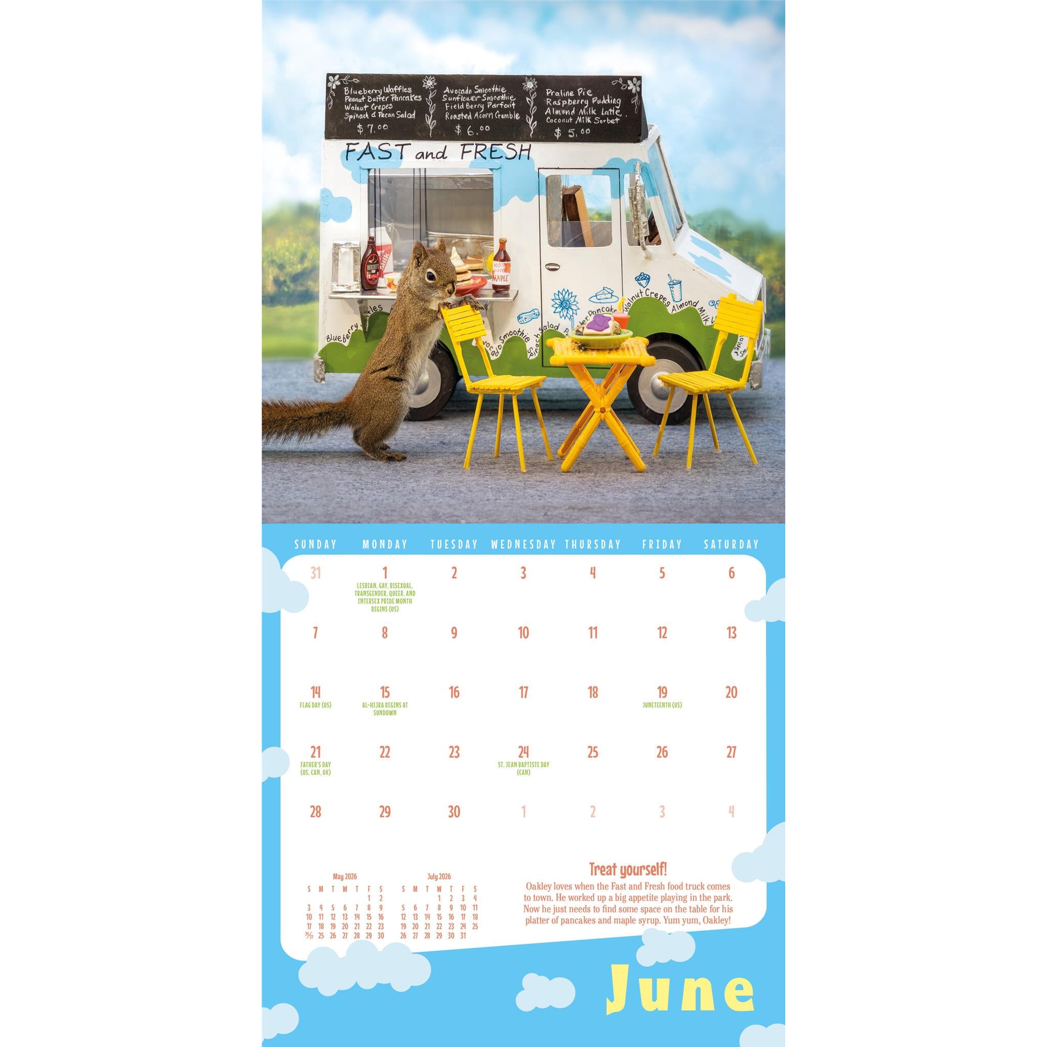 Mini-calendrier 2026 de La Vie secrète des écureuils