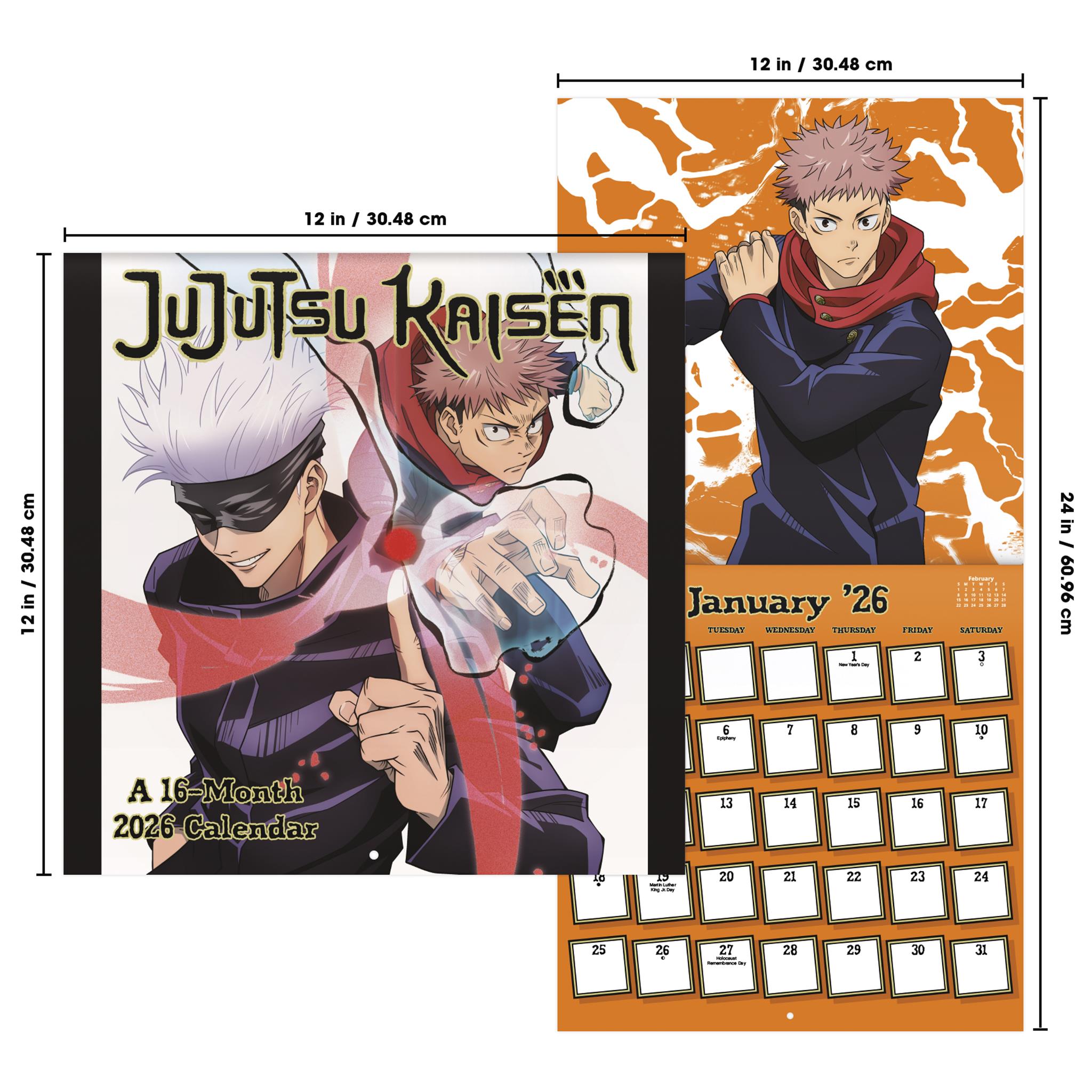 Jujutsu Kaisen 2026 Wall Calendar - Online Only