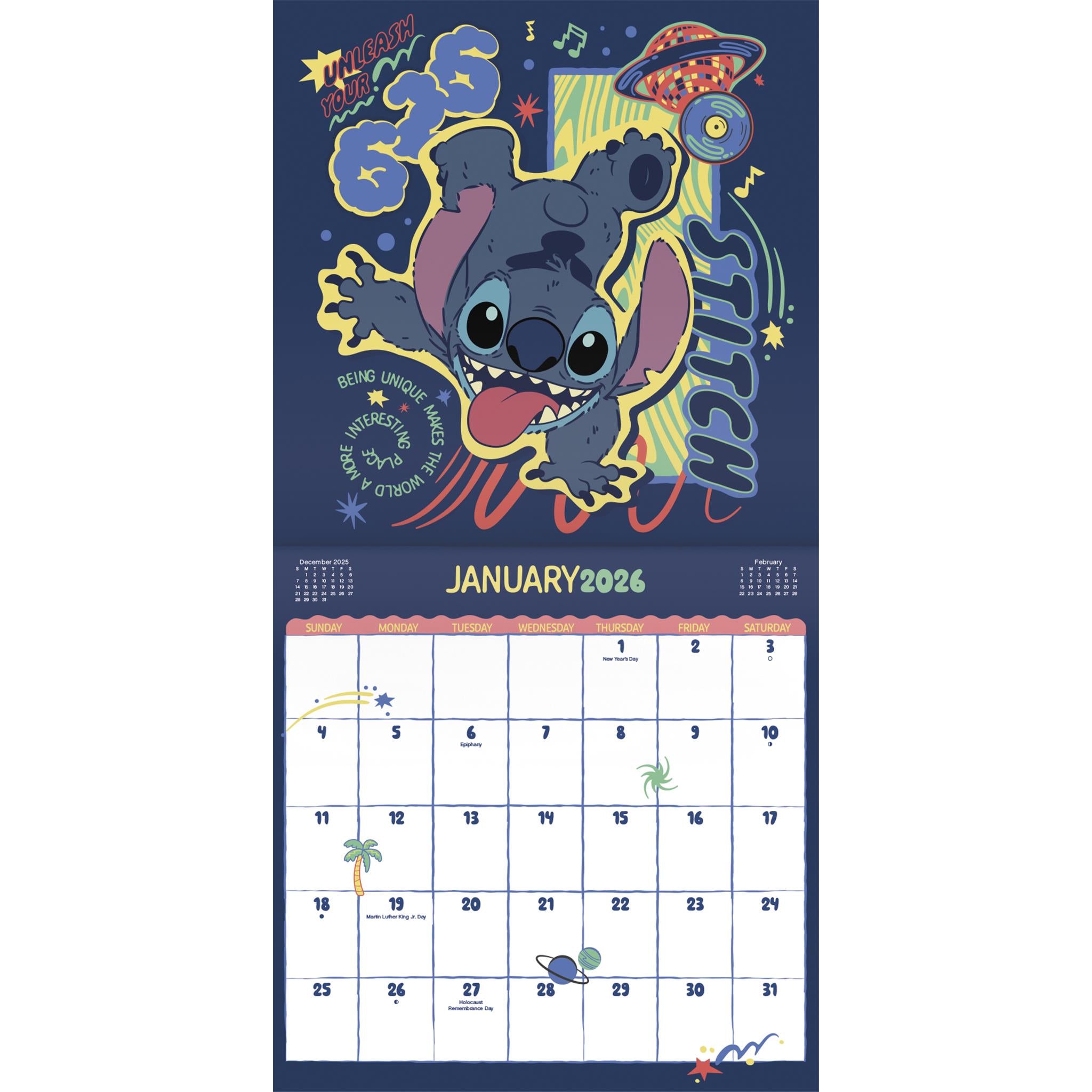 Calendrier mural Stitch 2026