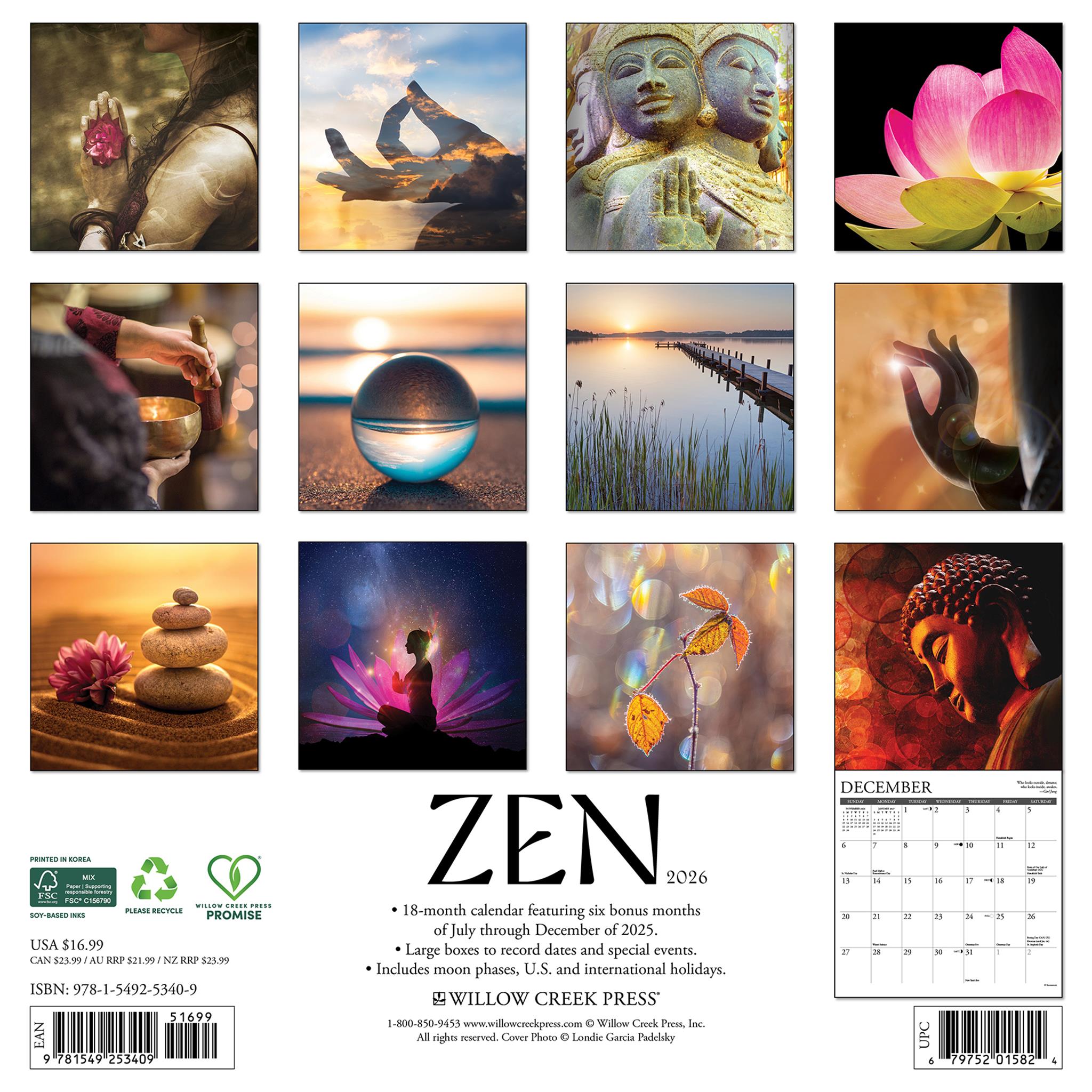 Calendrier mural Zen 2026