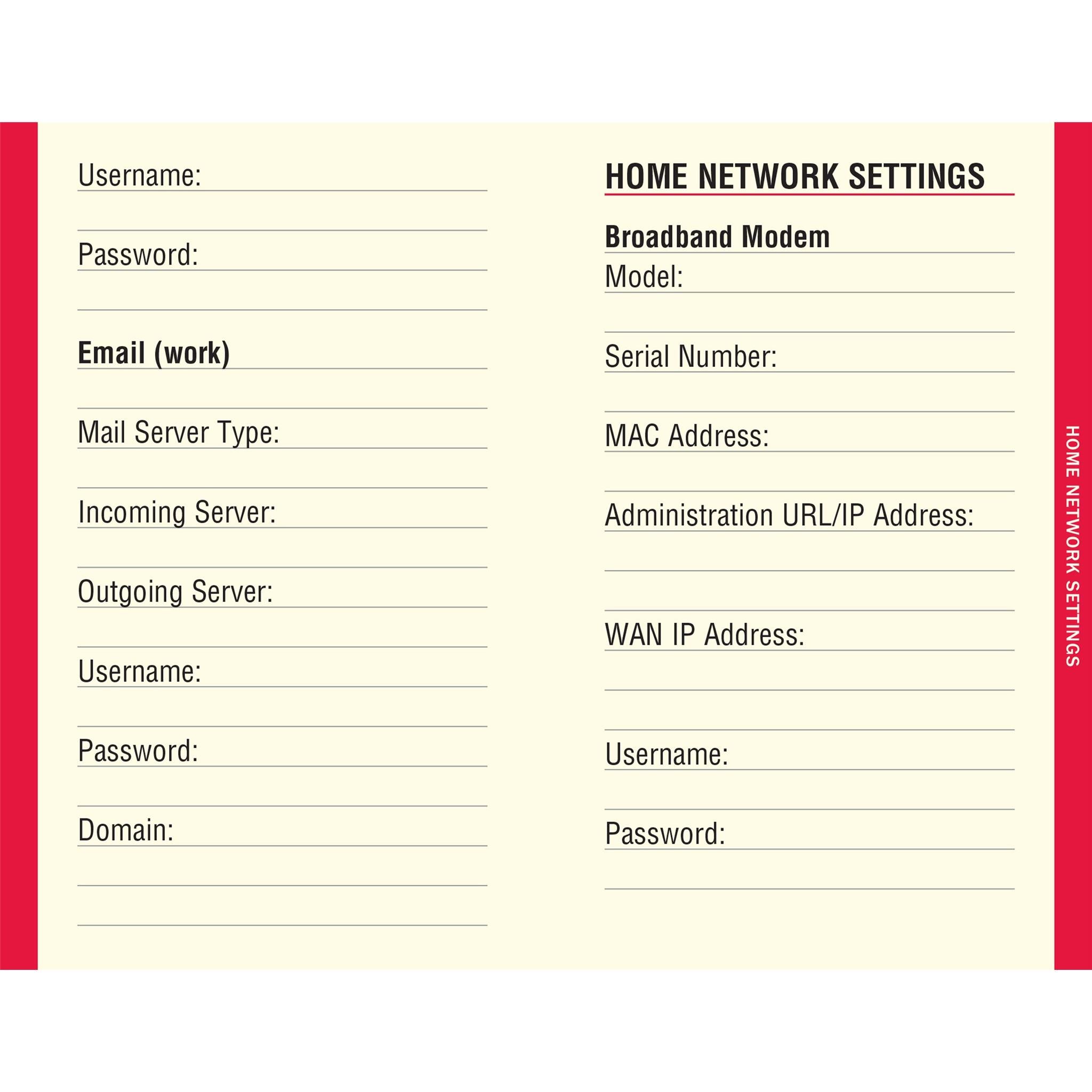 Internet Log Book Large Print Black - Online Only