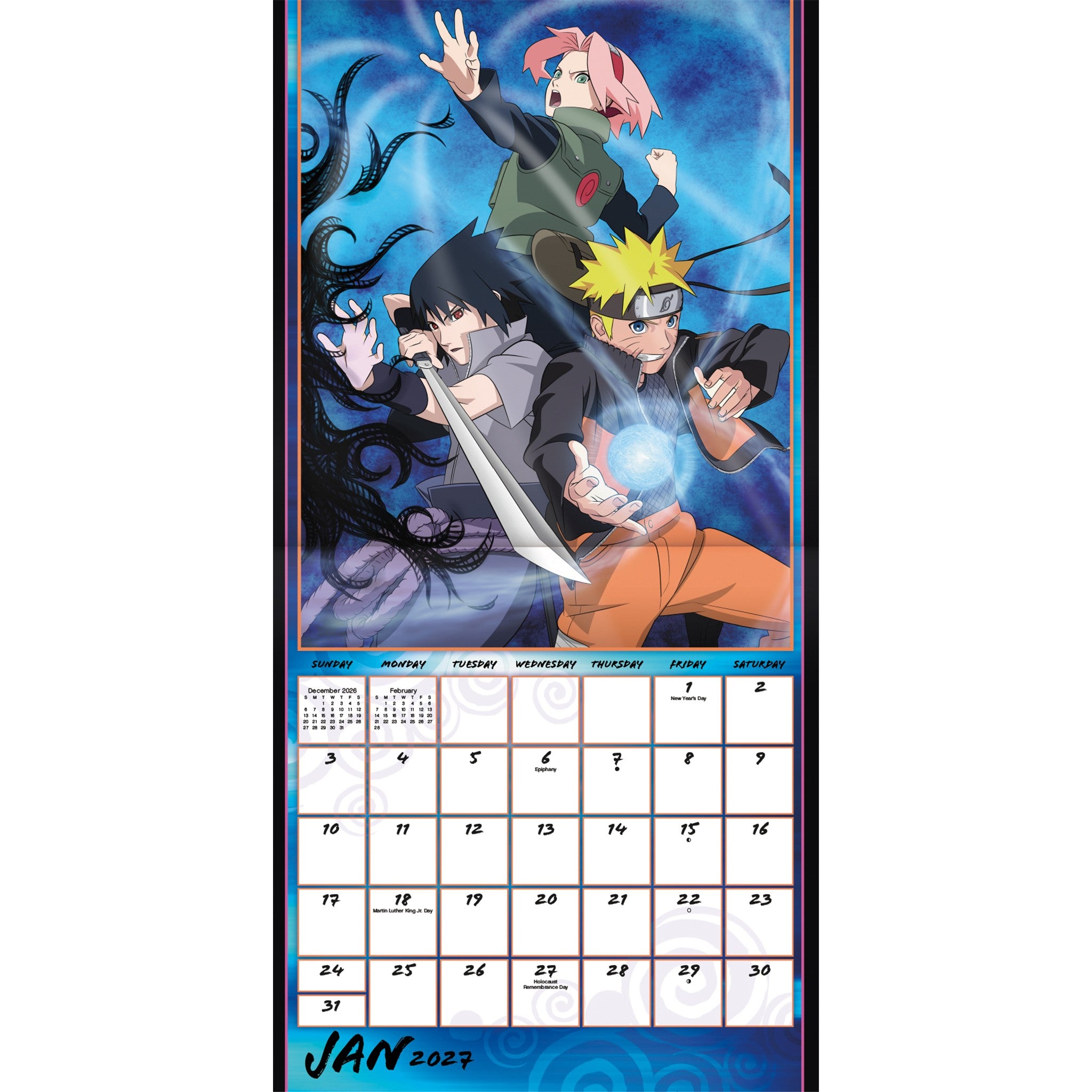 Calendrier mural Naruto Shippuden 2027
