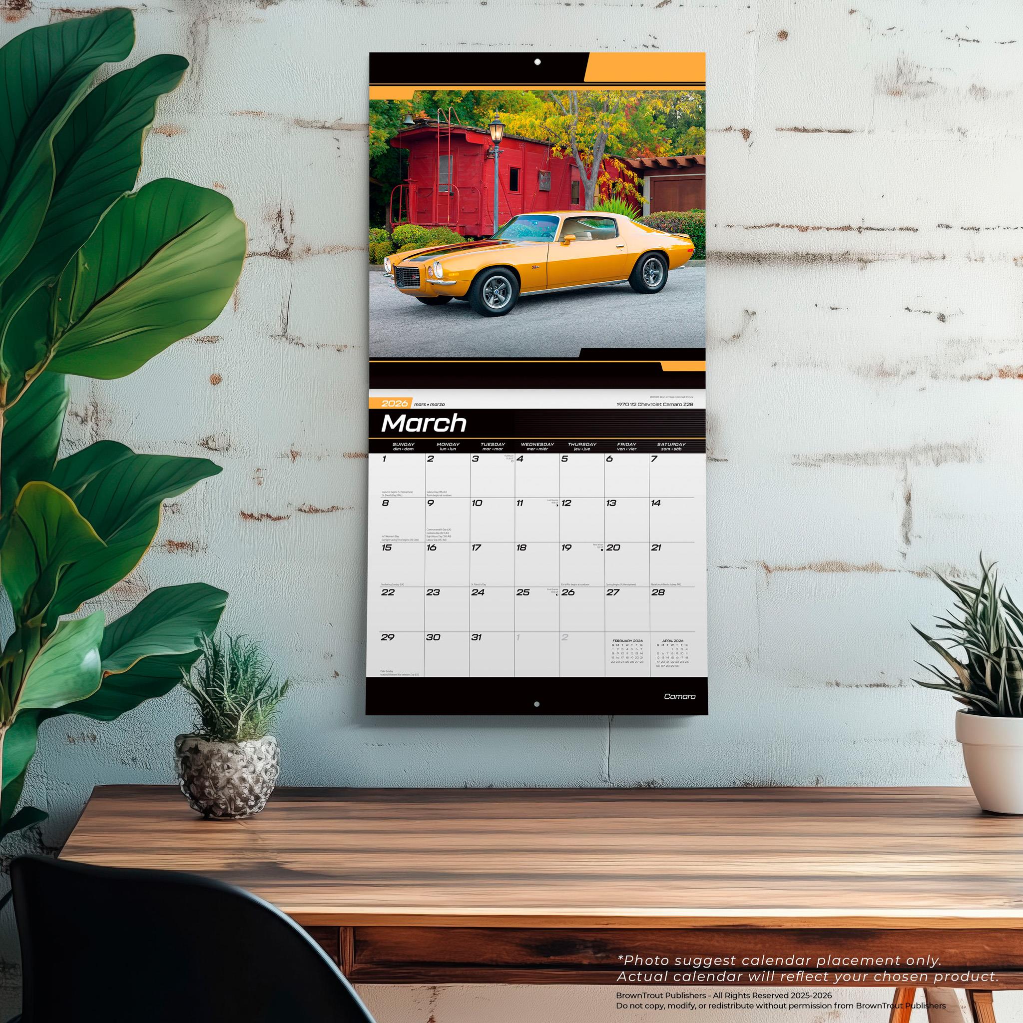 Calendrier mural Camaro 2026