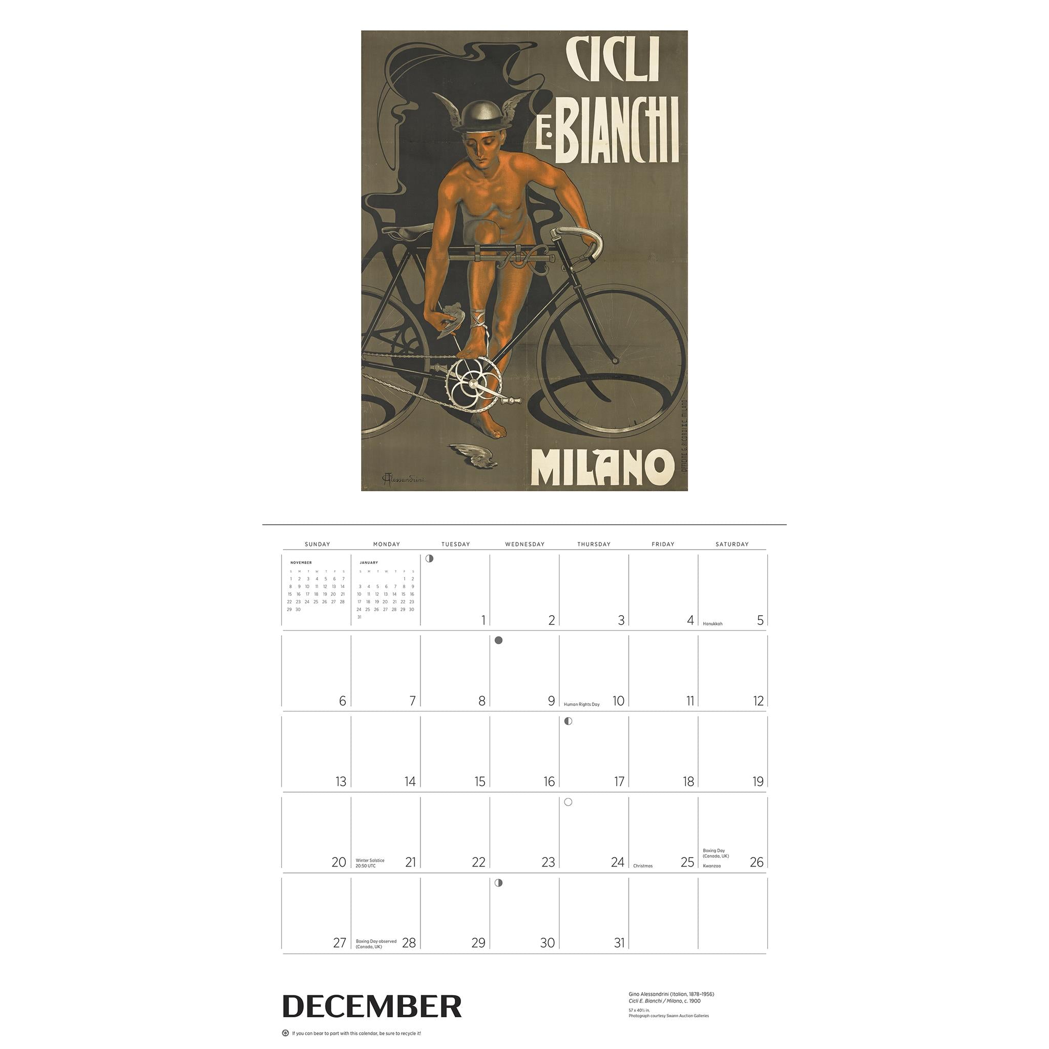 Bicycles Vintage Posters 2026 Wall Calendar - Online Only