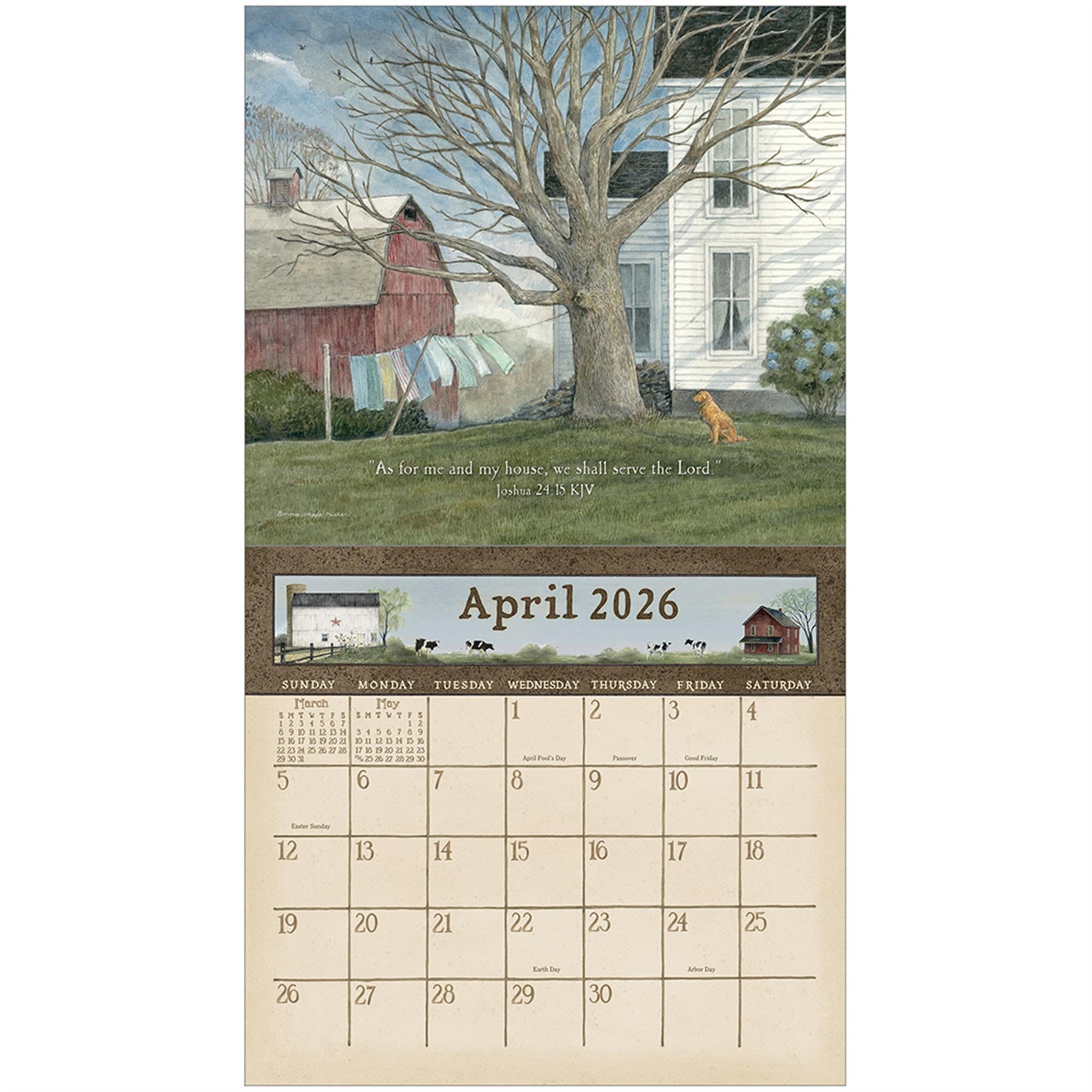 Calendrier mural de luxe Country Blessings 2026 - Disponible uniquement en ligne
