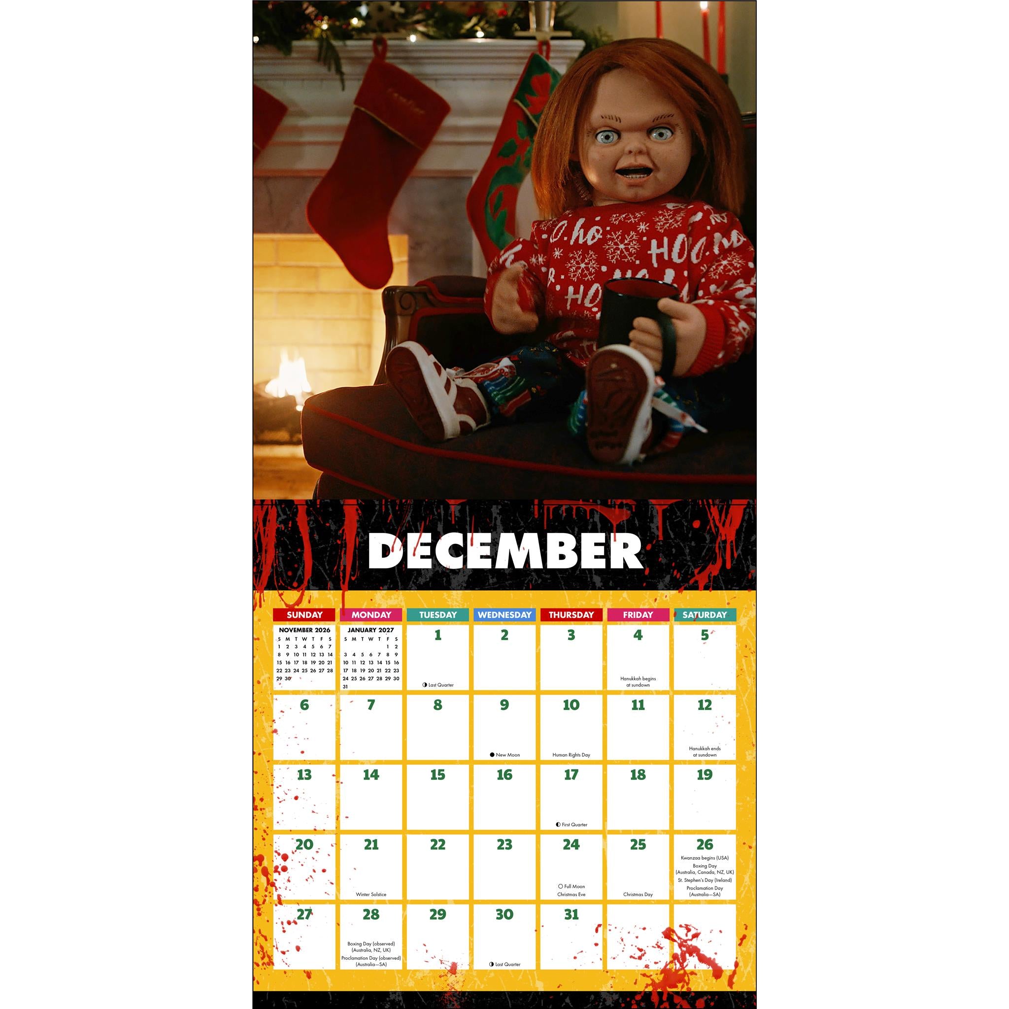 Calendrier mural Chucky 2026 - Disponible uniquement en ligne