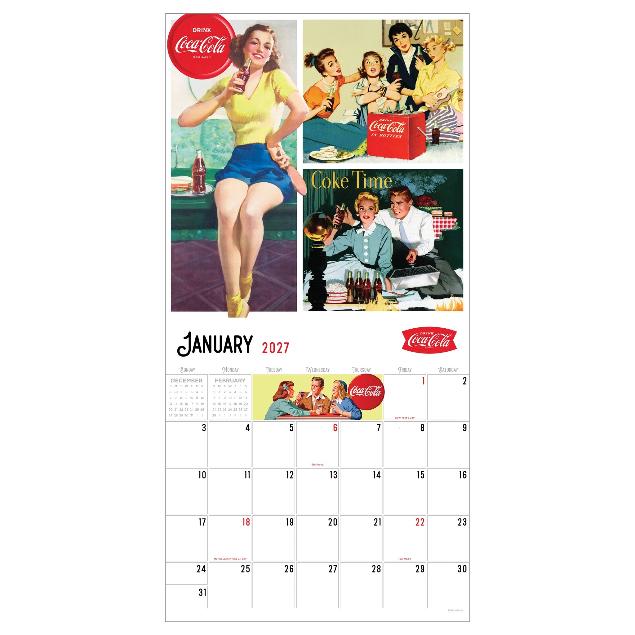 Coke: Vintage Nostalgia 2027 Wall Calendar - Online Only