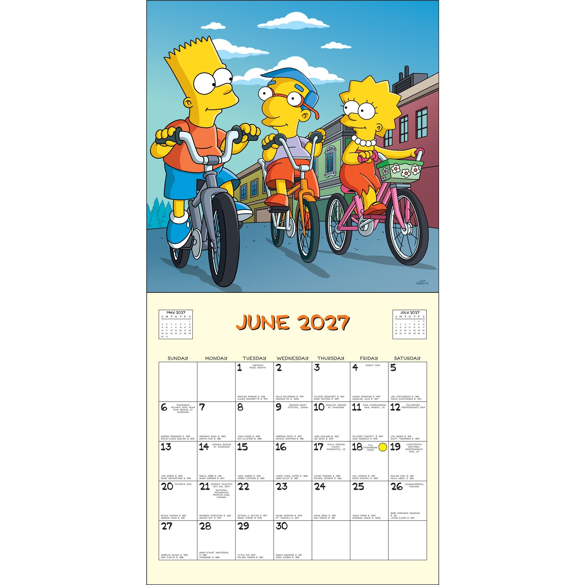 Calendrier mural Les Simpson 2027