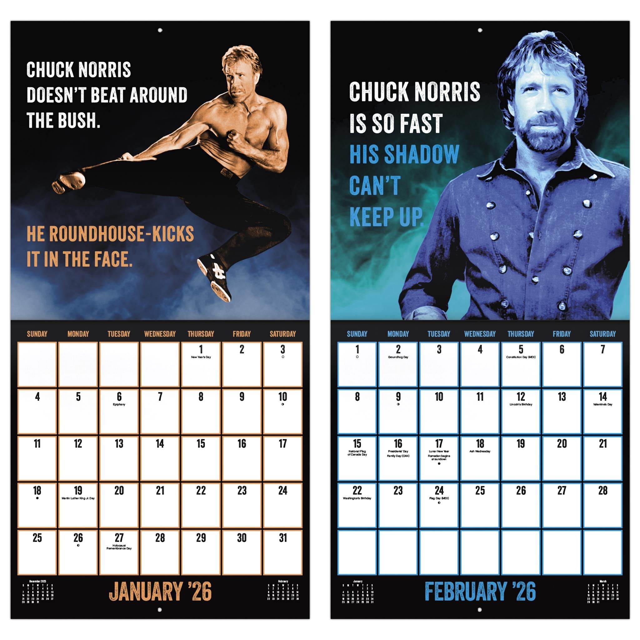 Calendrier mural Chuck Norris 2026