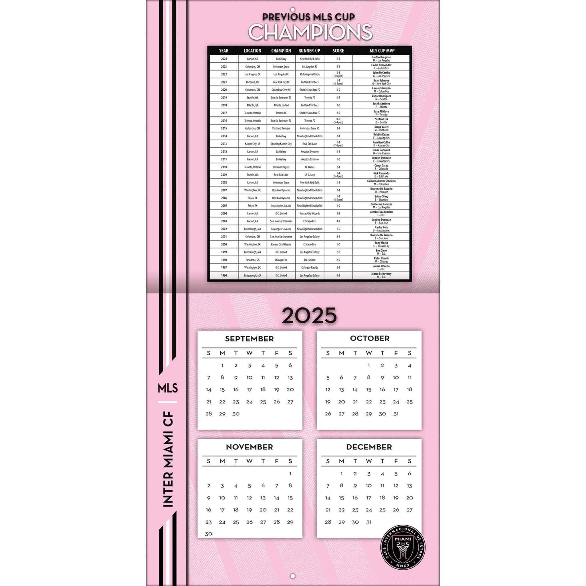 Calendrier mural MLS Inter Miami 2026