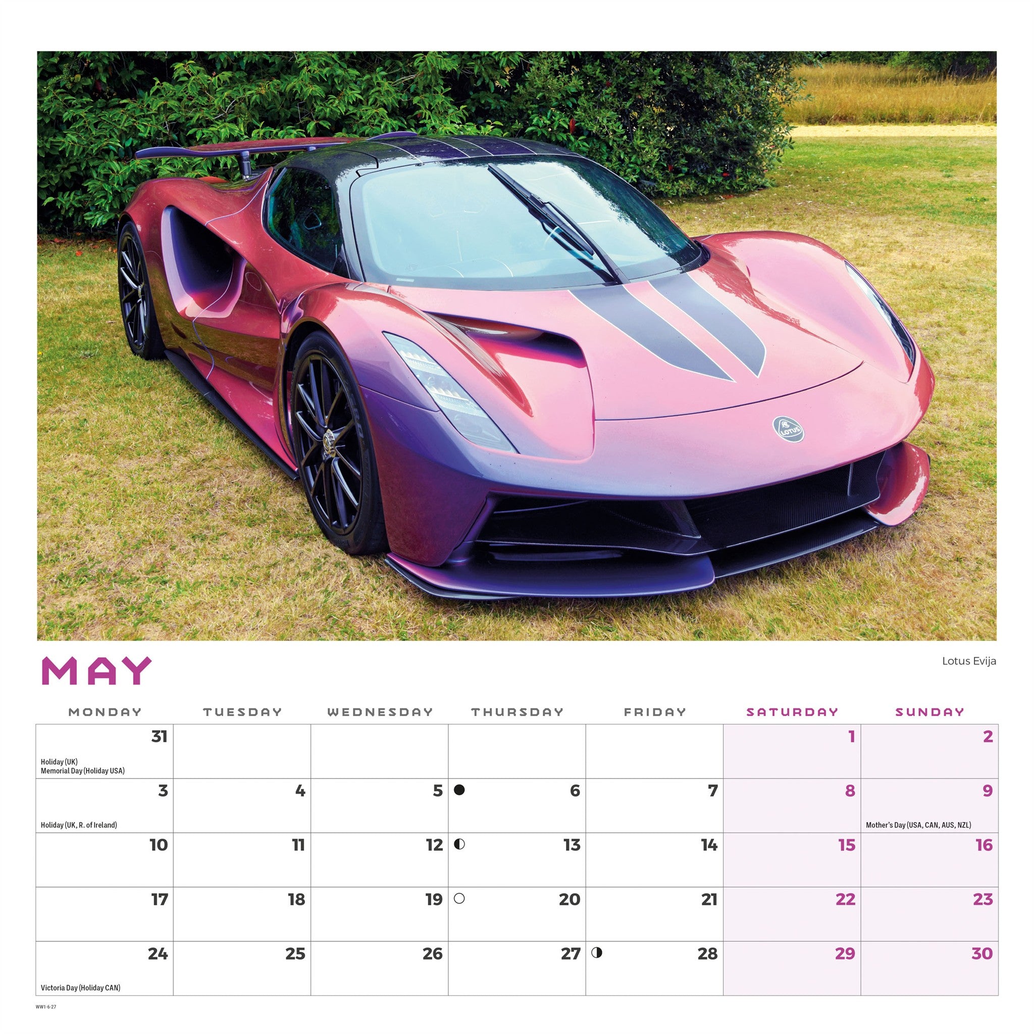 Dream Cars 2027 Wall Calendar