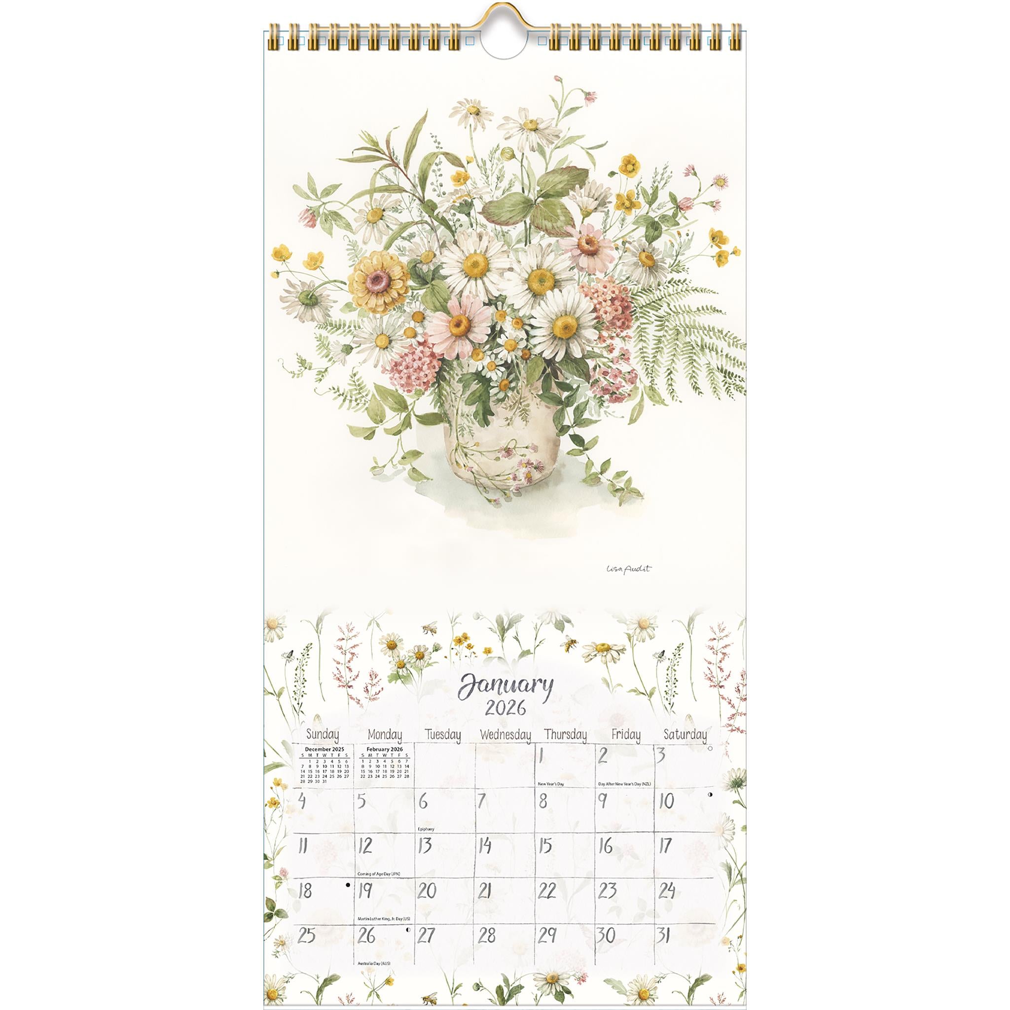 Calendrier fin Watercolor Seasons 2026 - Disponible uniquement en ligne