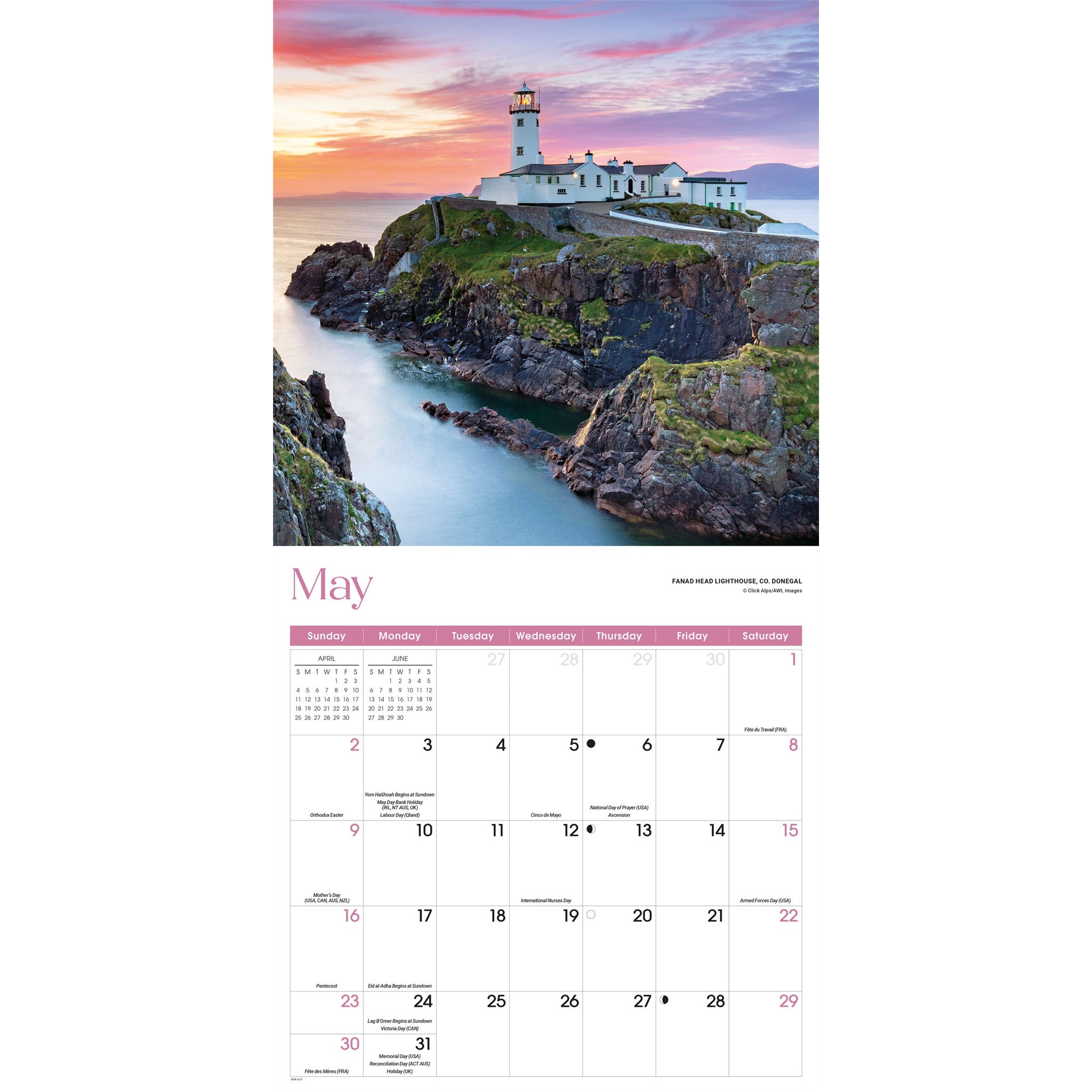 Calendrier mural Irlande 2027