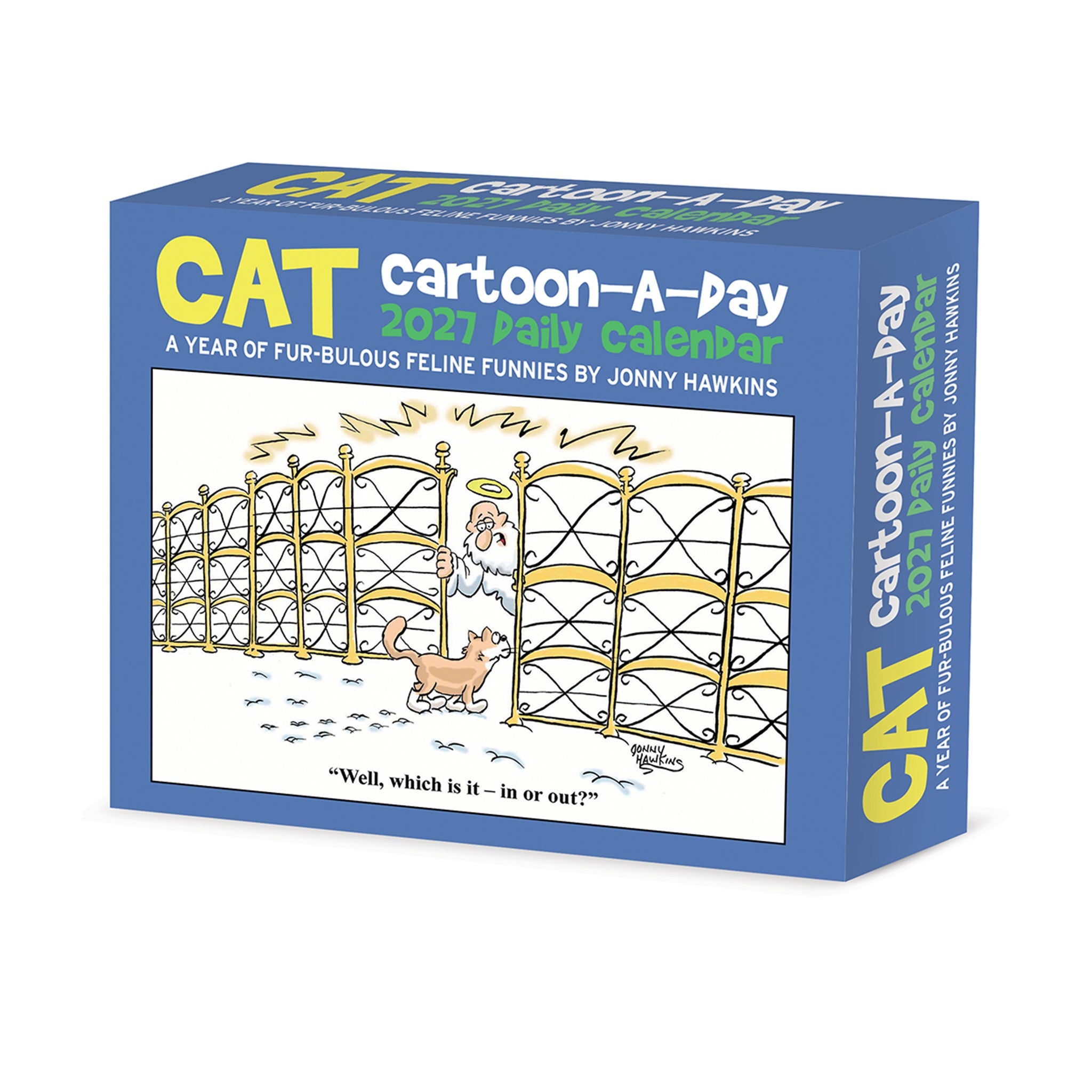 Cat Cartoon-A-Day by Jonny Hawkins 2027 Box Calendar