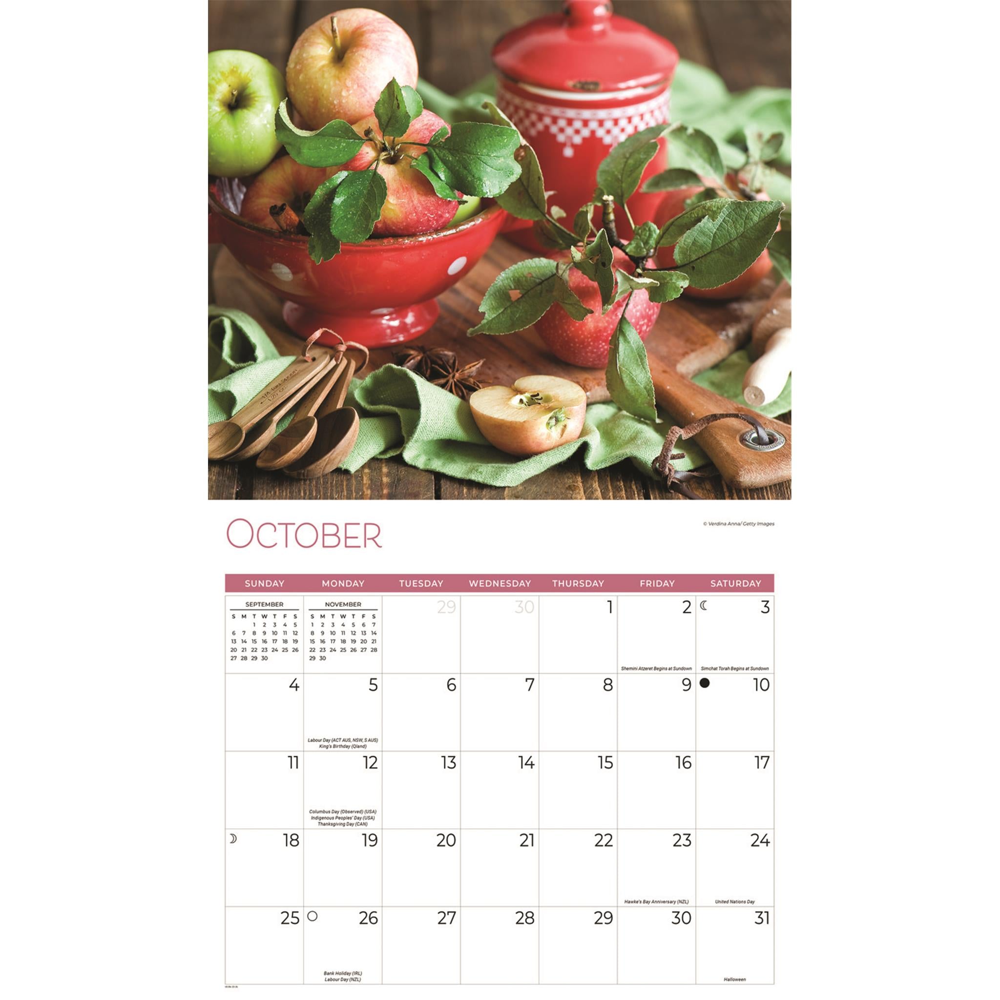 Calendrier mural Cuisine 2026