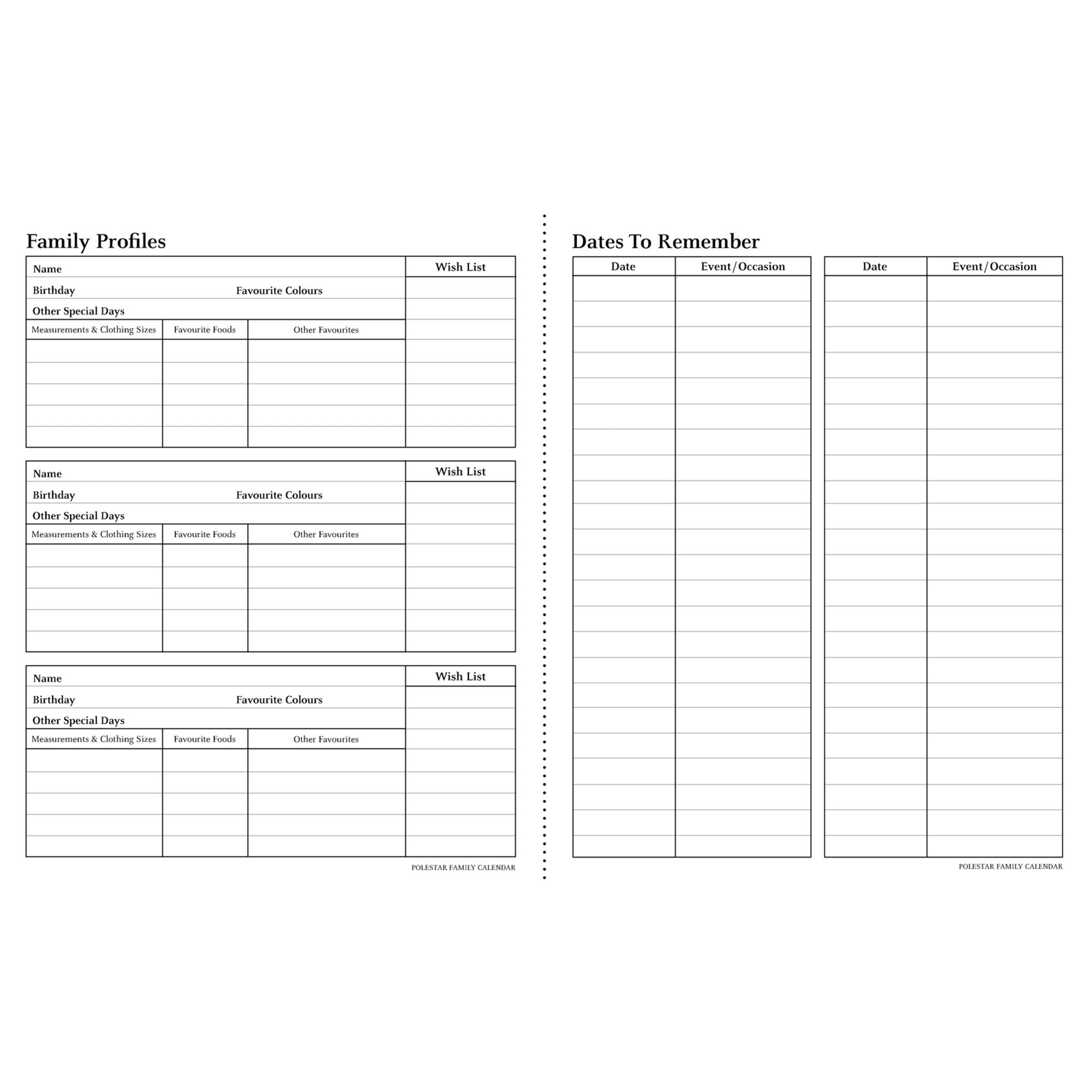 Calendrier des fiançailles Polestar Family 2026