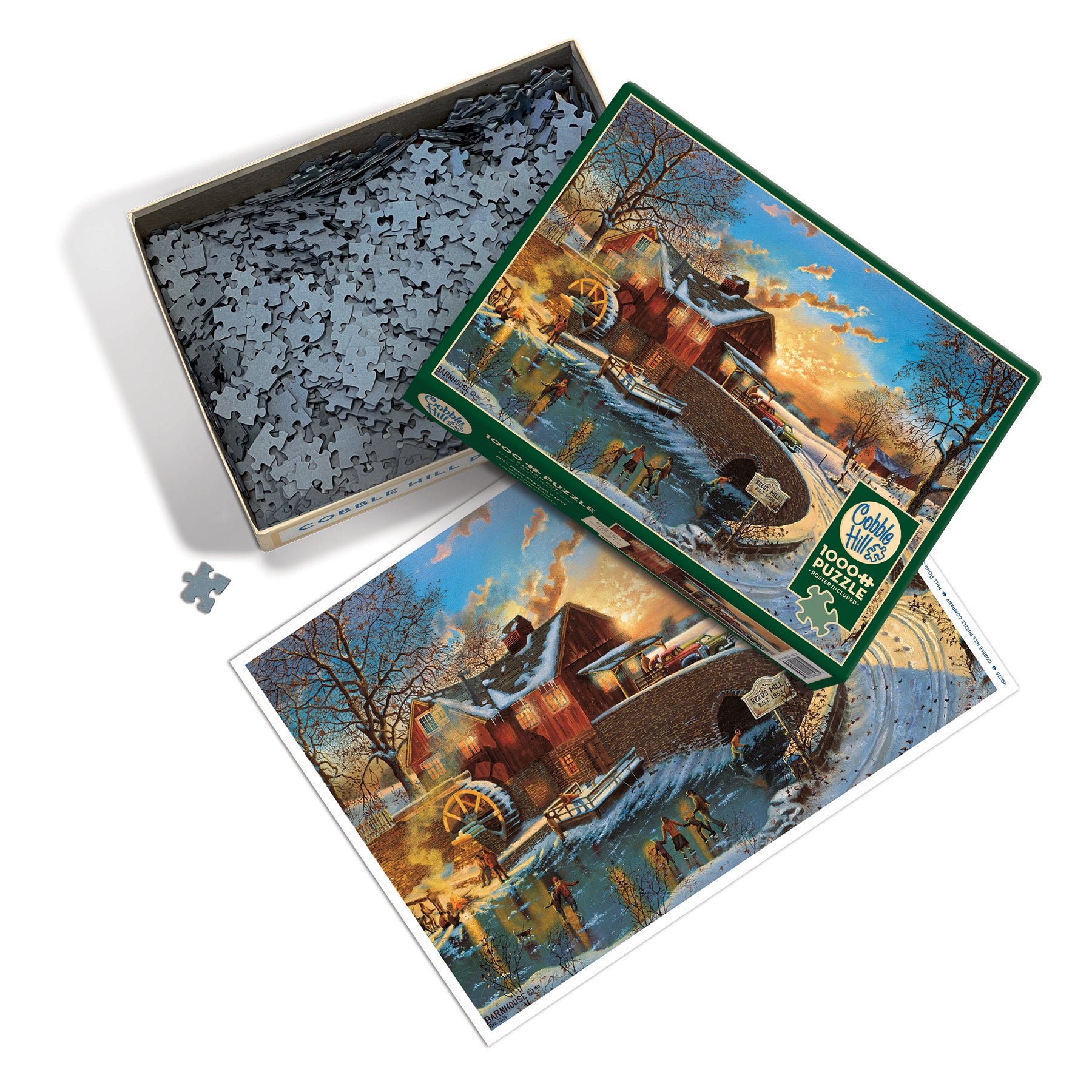 Puzzle exclusif de 1000 pièces Mill Pond Skating Party