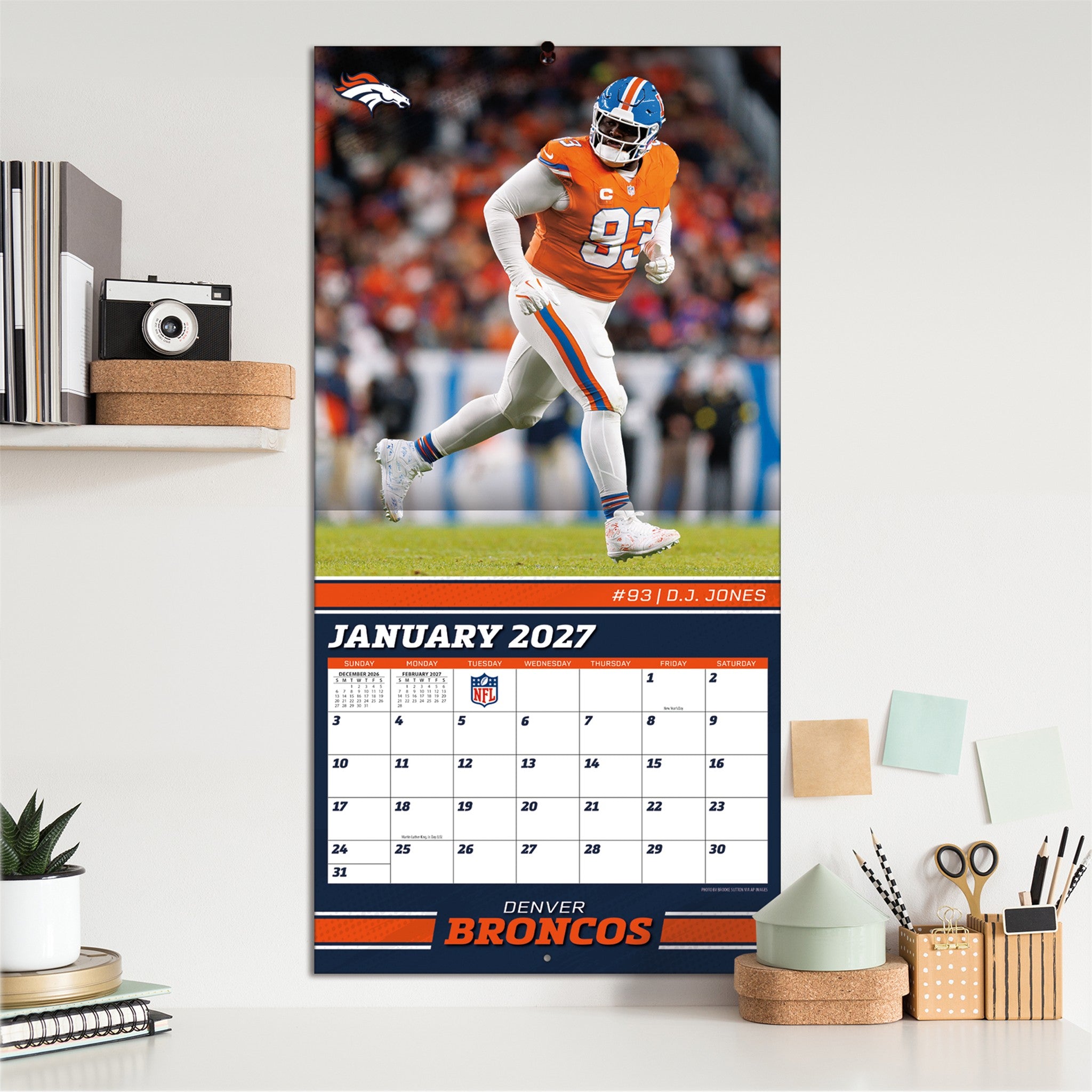 NFL Denver Broncos 2027 Wall Calendar - Online Only