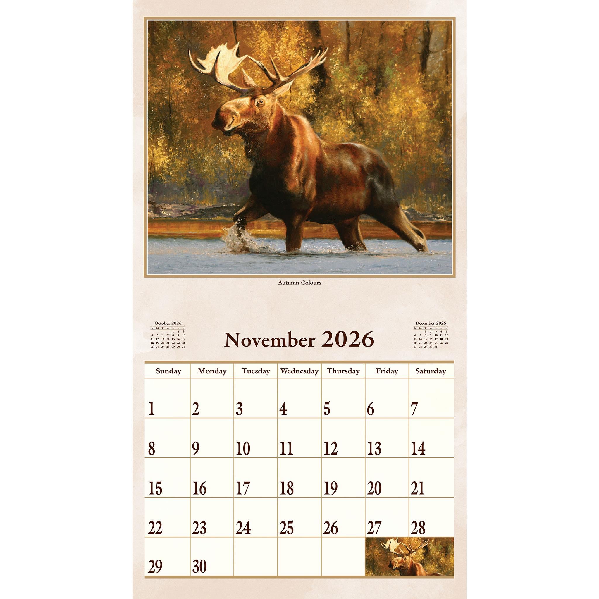 Calendrier mural 2026 « Instincts animaux » - Disponible uniquement en ligne