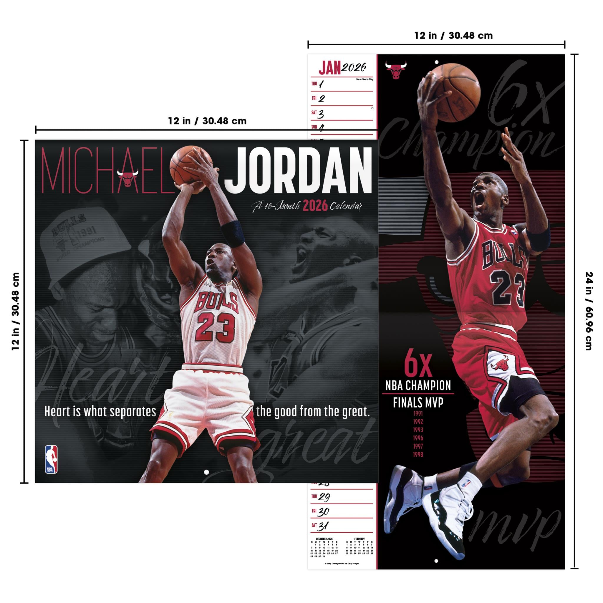 NBA Michael Jordan 2026 Wall Calendar