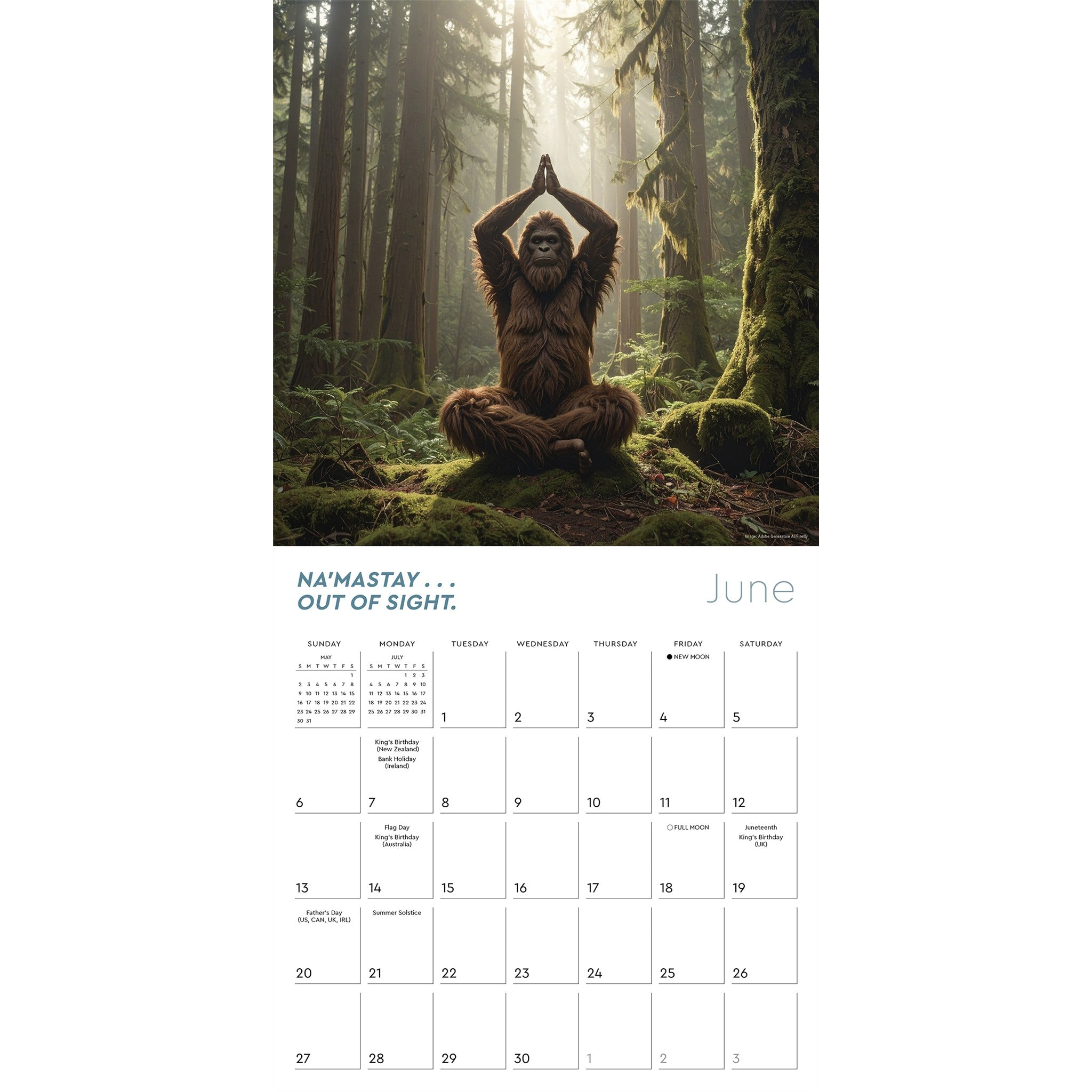 Yeti Yoga 2027 Wall Calendar - Online Only