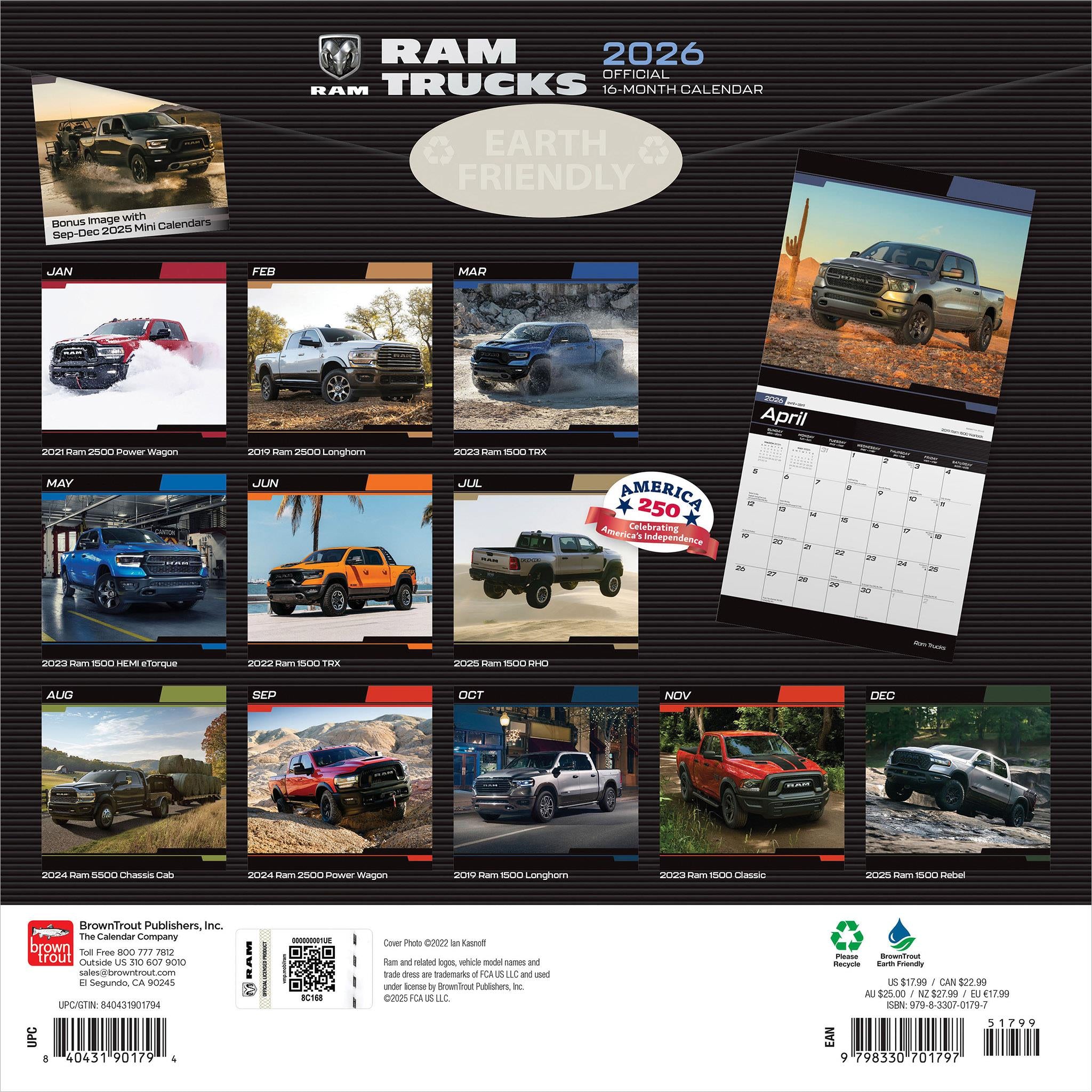 Calendrier mural Dodge Ram Trucks 2026