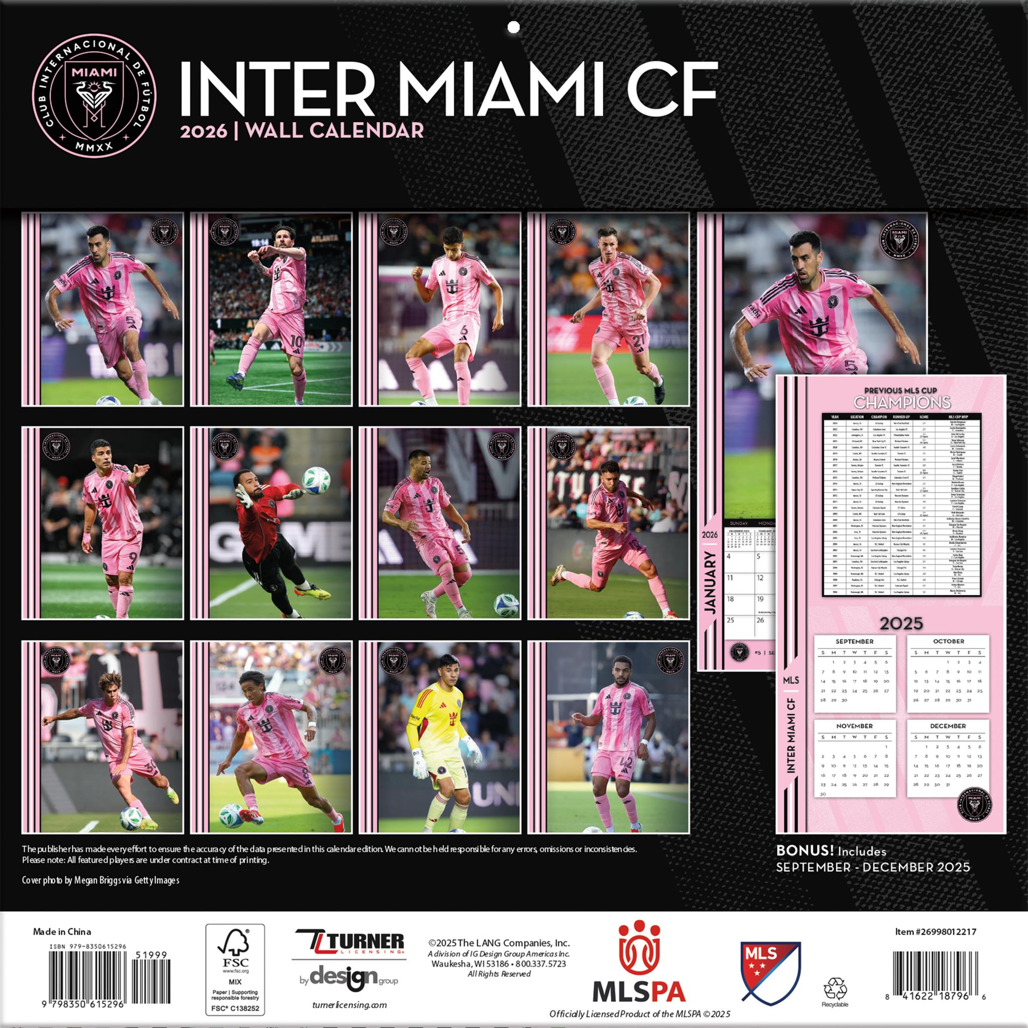 Calendrier mural MLS Inter Miami 2026