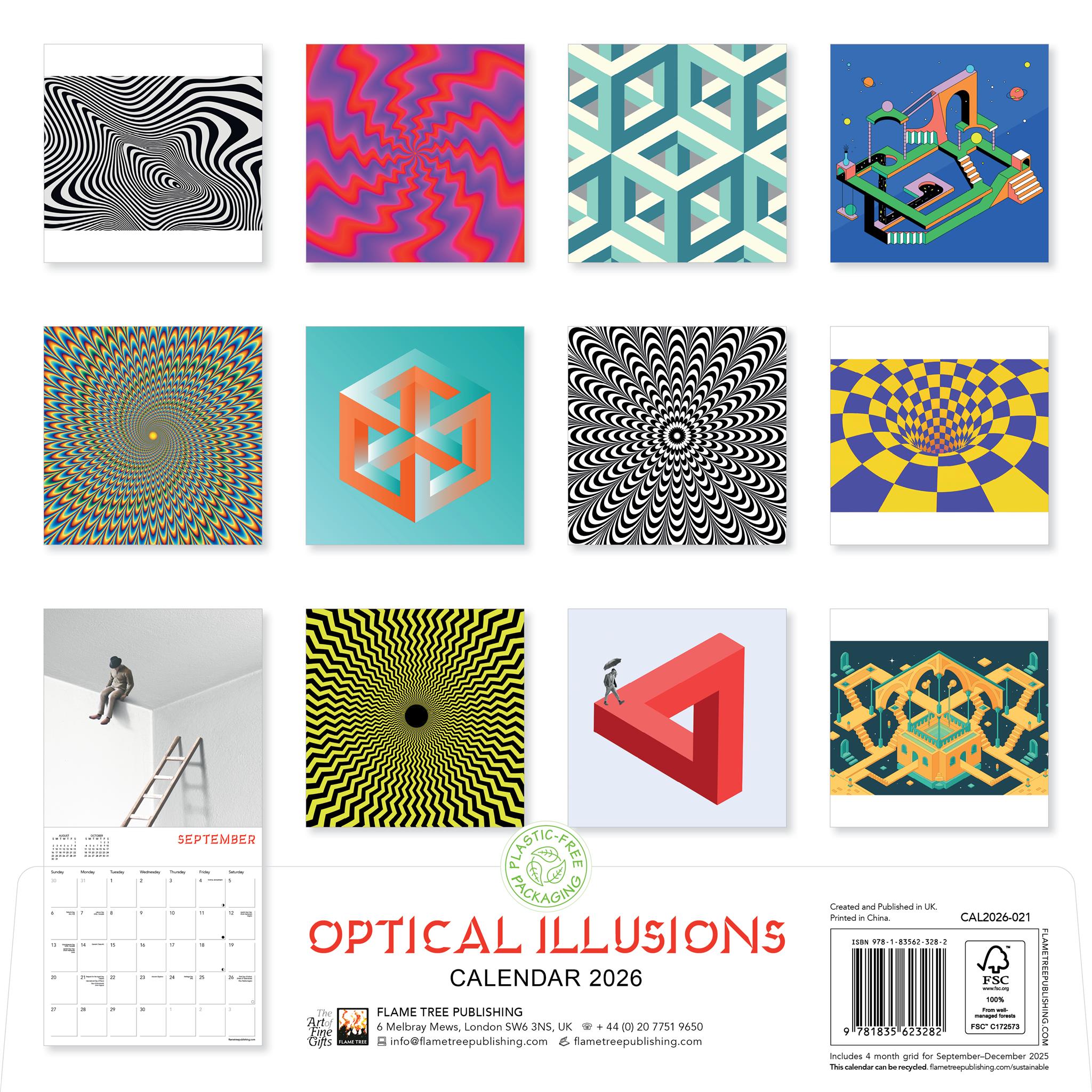 Optical Illusions 2026 Wall Calendar