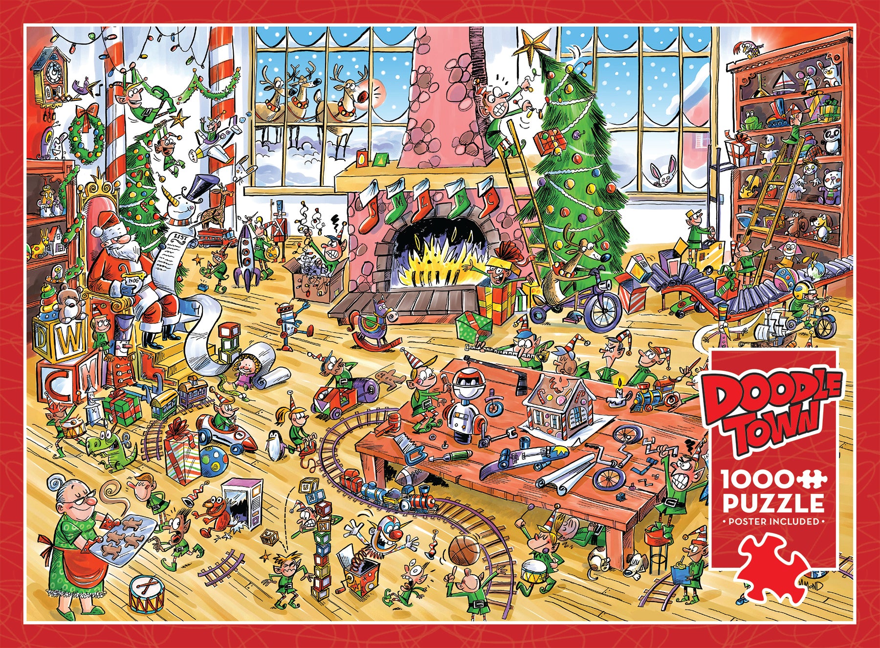 Puzzle de 1000 pièces DoodleTown « Les elfes au travail » - Disponible uniquement en ligne
